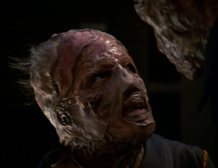 Close-up of the Vidiian Dereth who suffers from a terrible plague in 'Phage'
