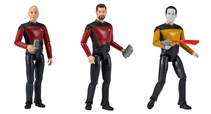 Playmates Next Generation Action Figure: Captain Jean-Luc Picard, Commander William Riker, & Data