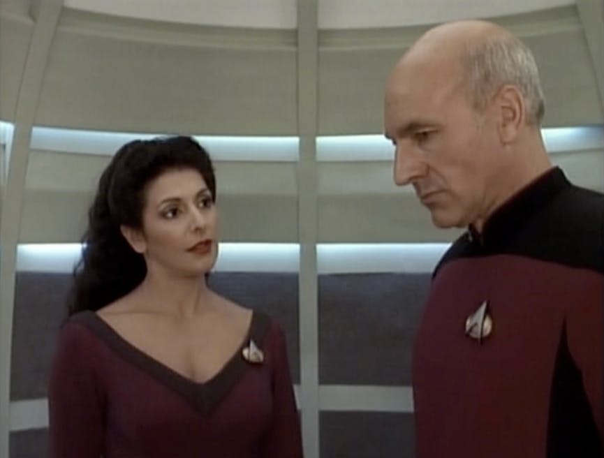 Picard seeks out Troi's advice