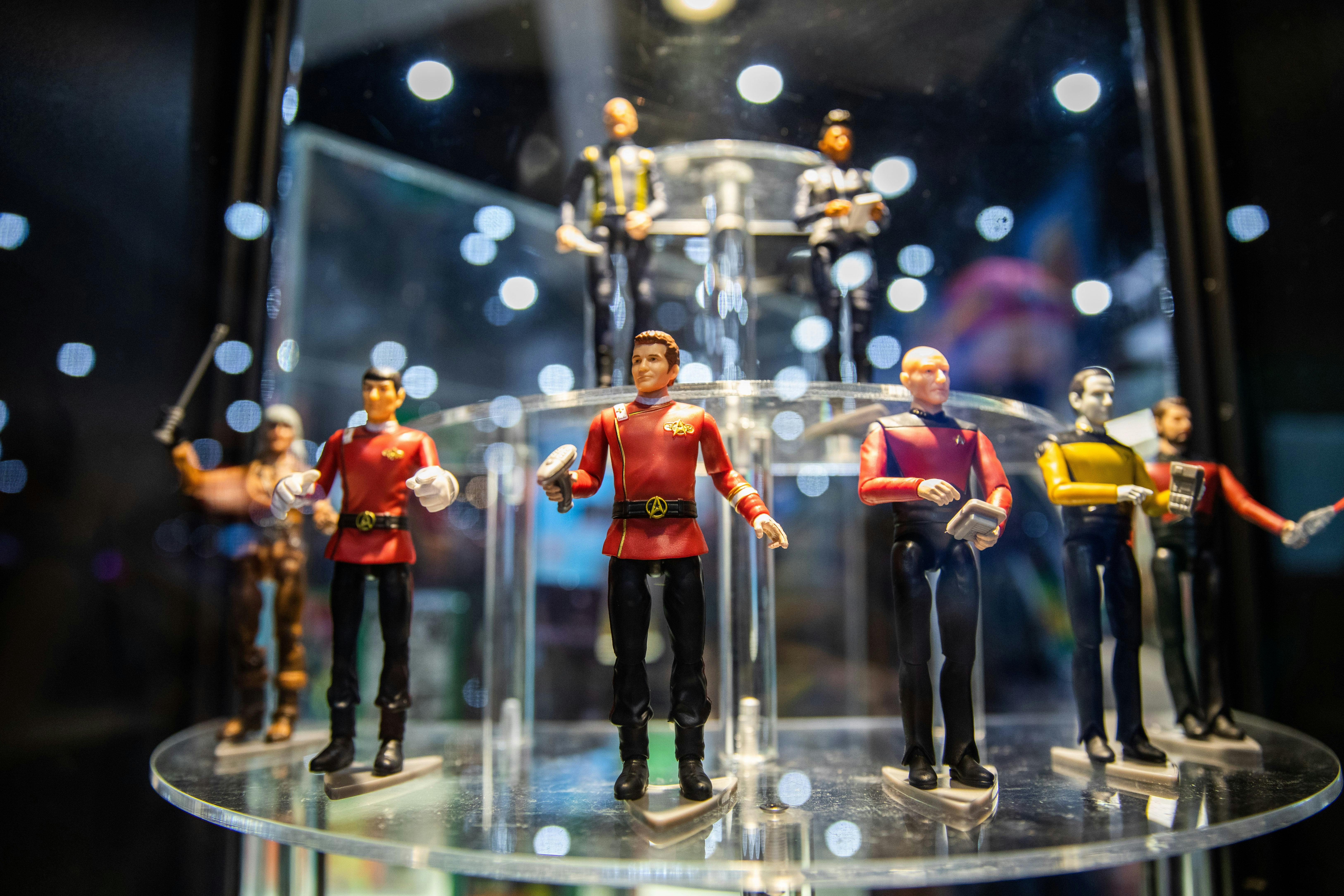 An array of Star Trek action figures are at SDCC.