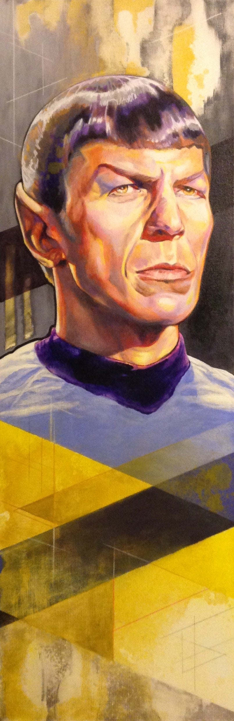 Original - 2024 Abstract Star Trek Captain Kirk and Mr. Spock Potrait Painting // Contemporary Pop Art // 11x17