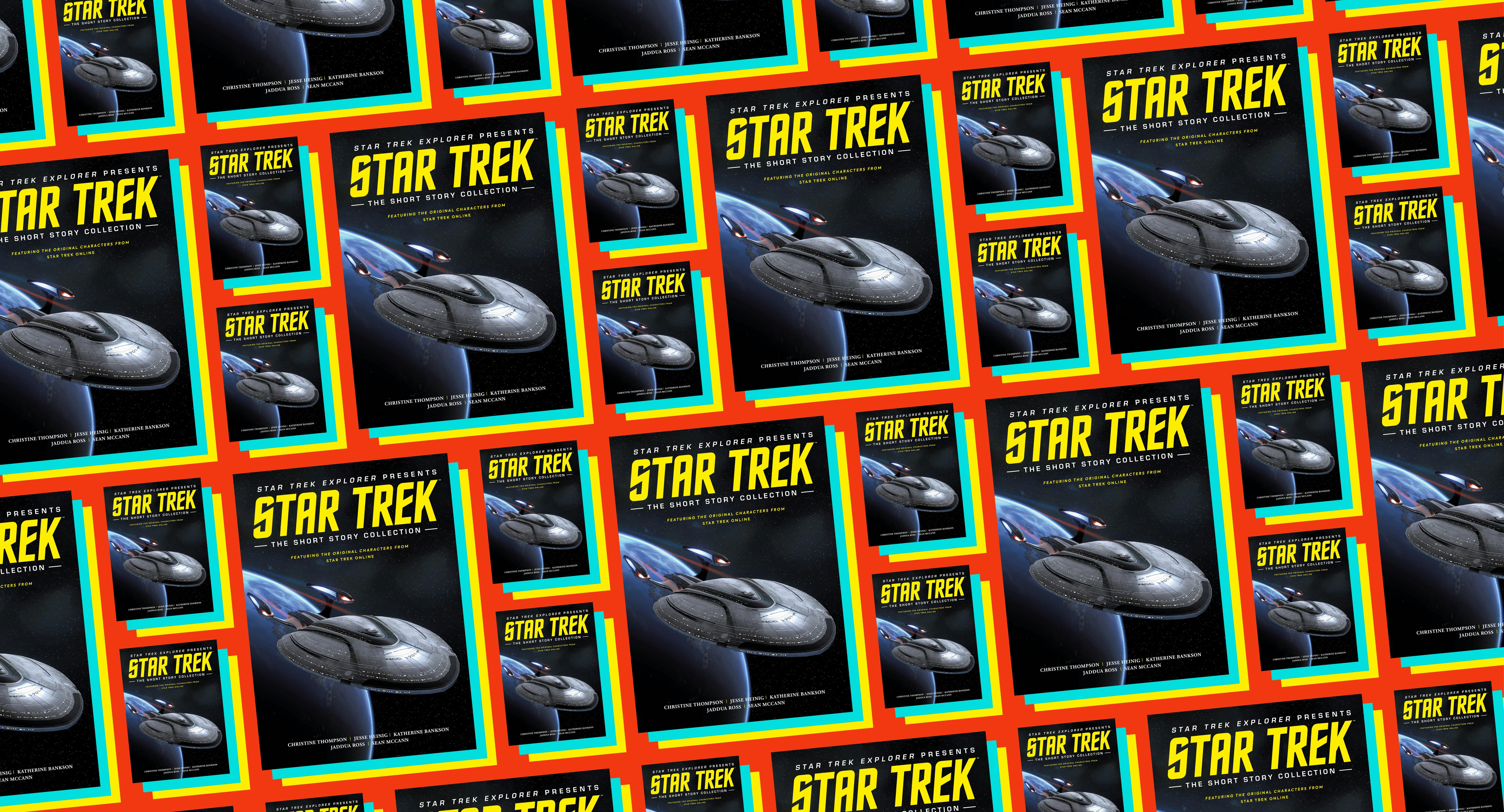Banner of multiple covers of Star Trek Explorer presents Star Trek: The Short Story Collection