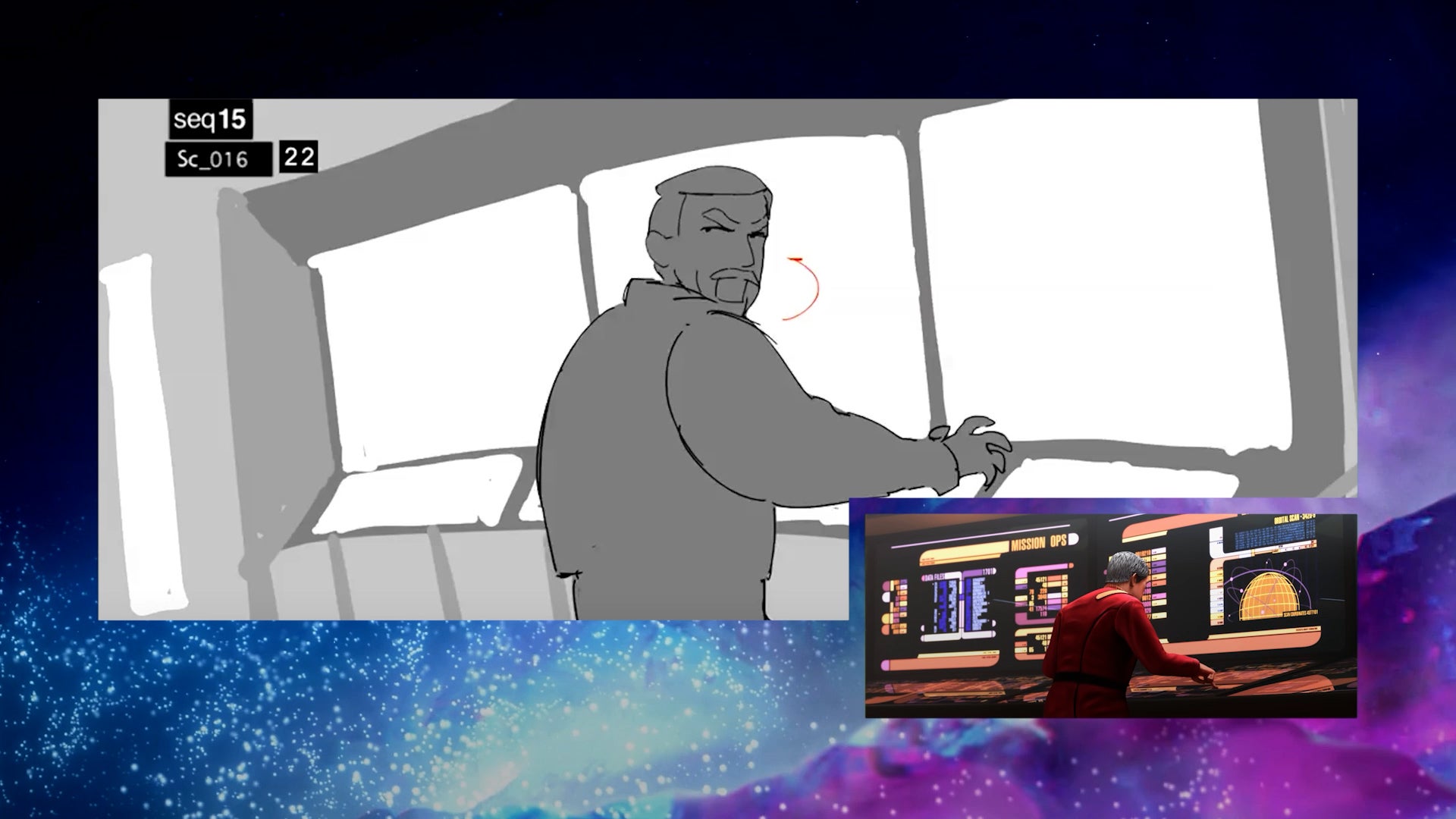 An animatic from Star Trek: Prodigy season one, episode six