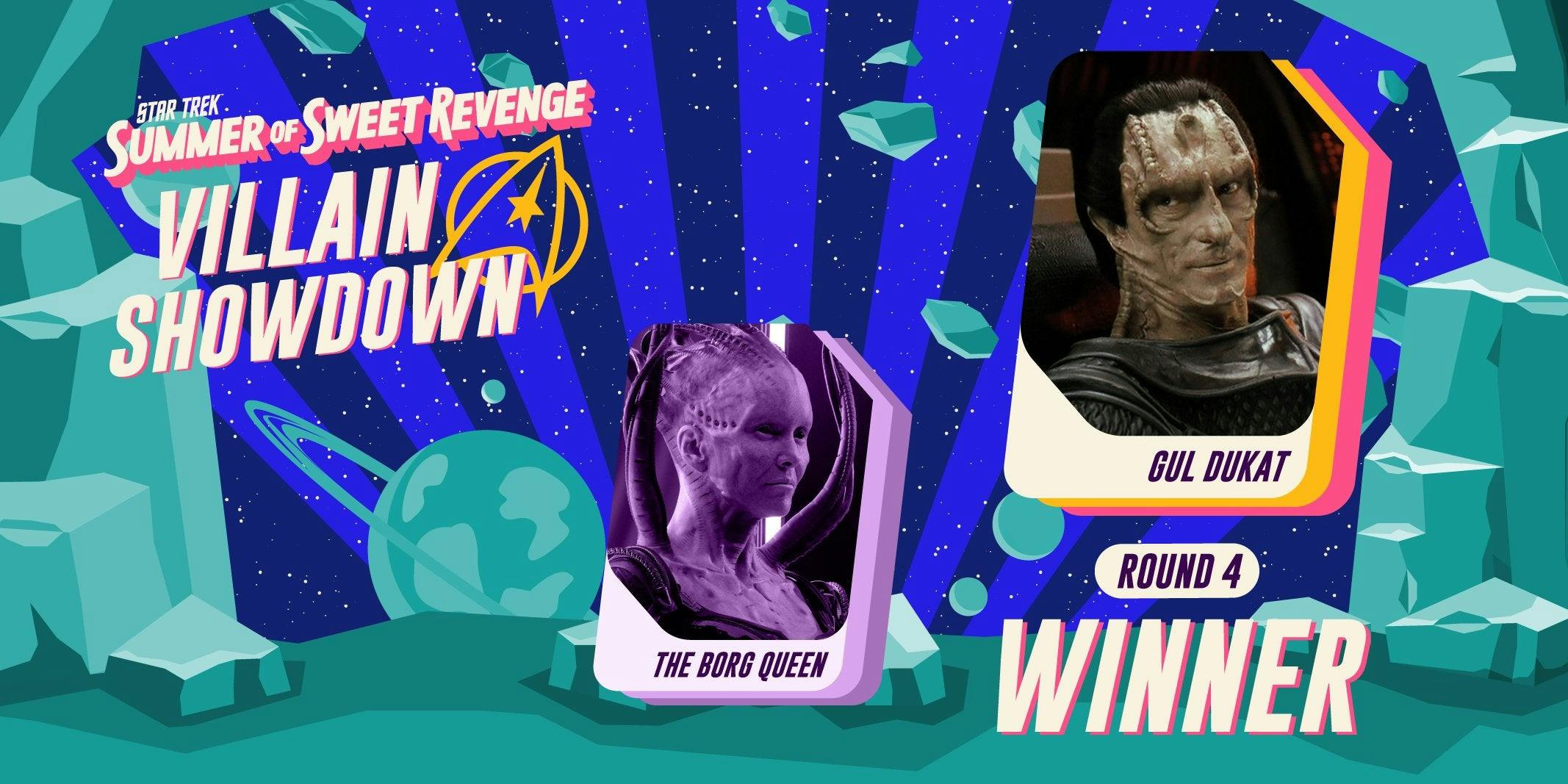 Gul Dukat defeats the Borg Queen in Round 4 of the Villain Showdown