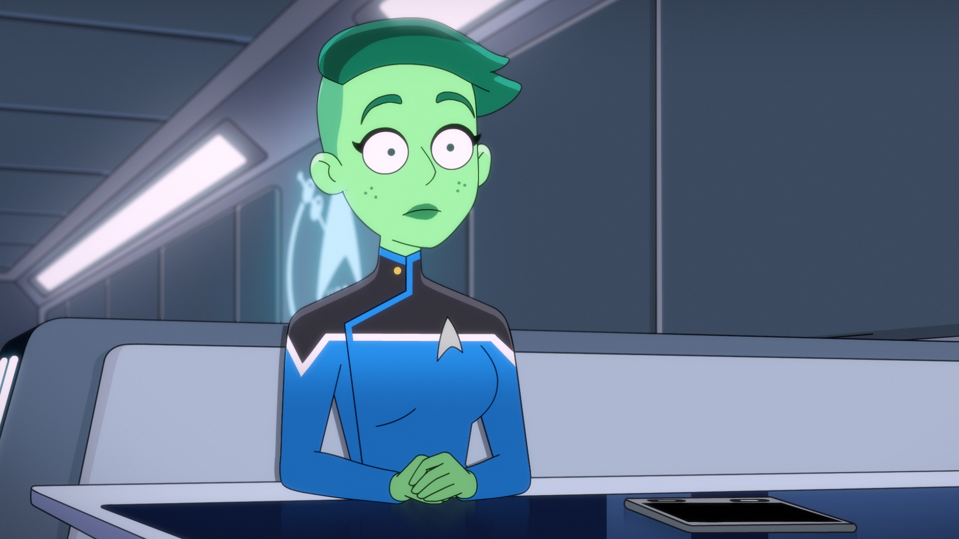 Tendi is clearly thrilled to be paired with Mentor Migleemo on Star Trek: Lower Decks