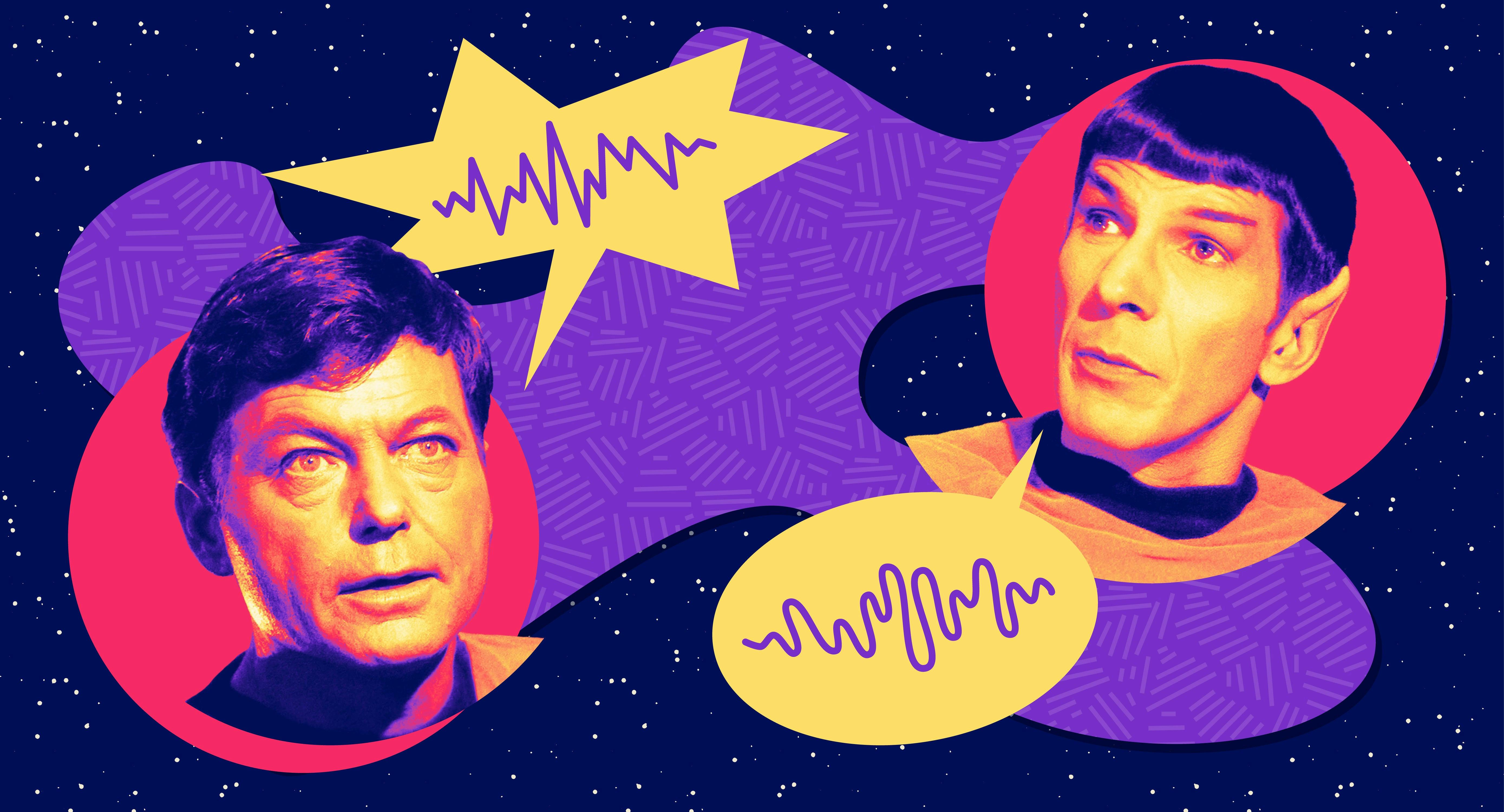McCoy and Spock with speech bubbles 