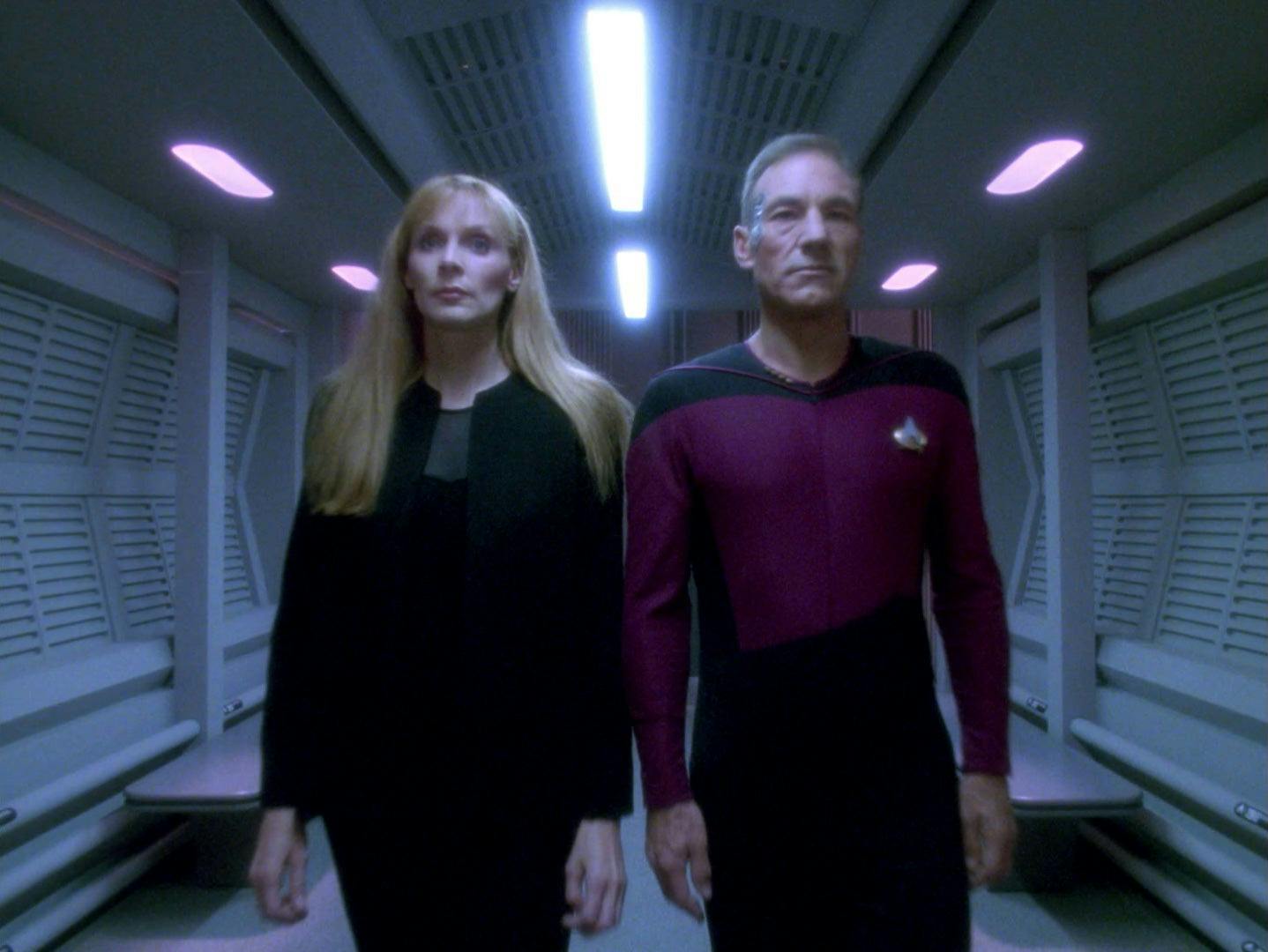 On the subconscious, this is a traumatic memory involving a younger Beverly Crusher and Picard walking down the hallway on Star Trek: The Next Generation