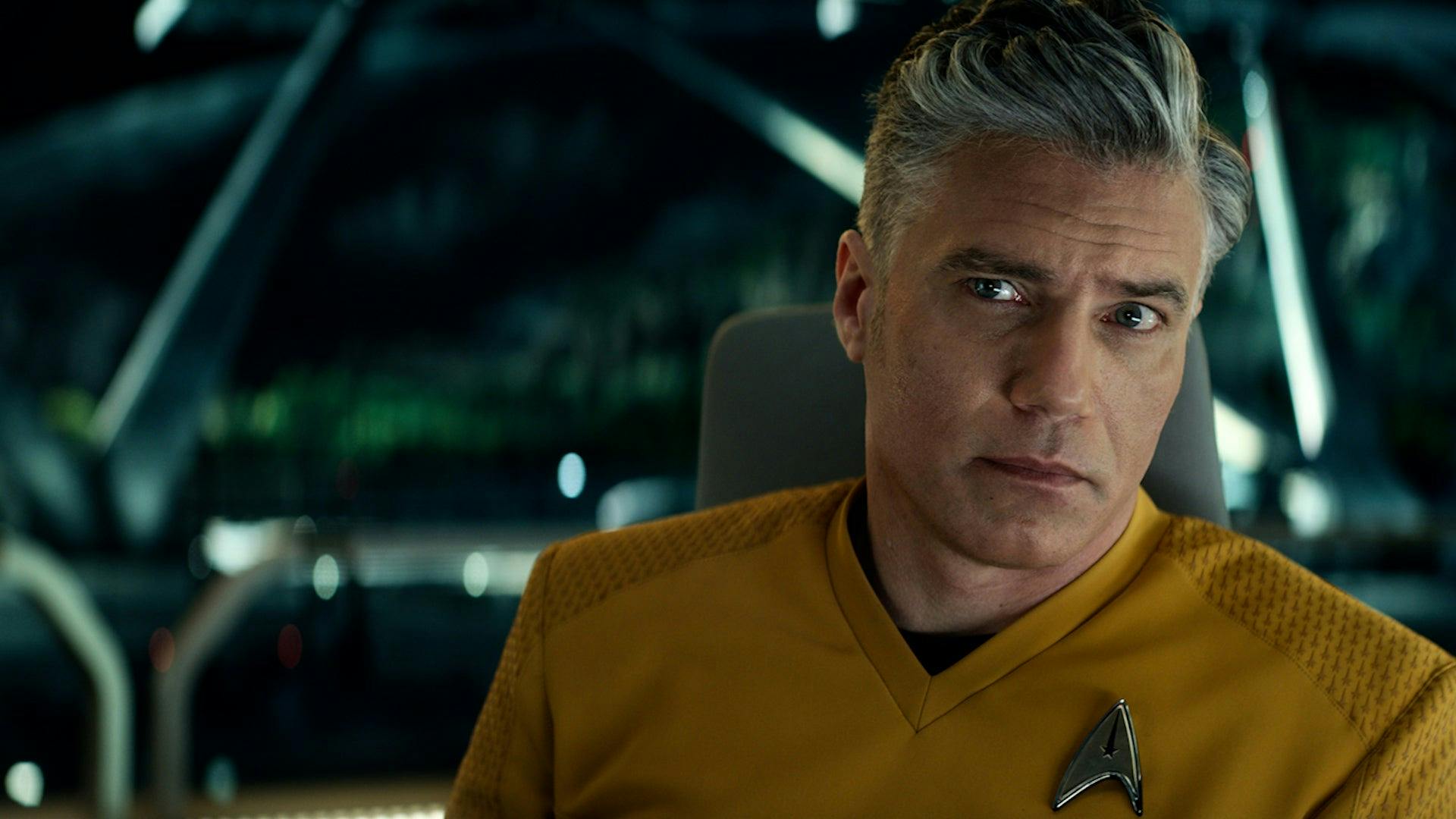 Anson Mount as Captain Pike in Star Trek: Strange New Worlds.