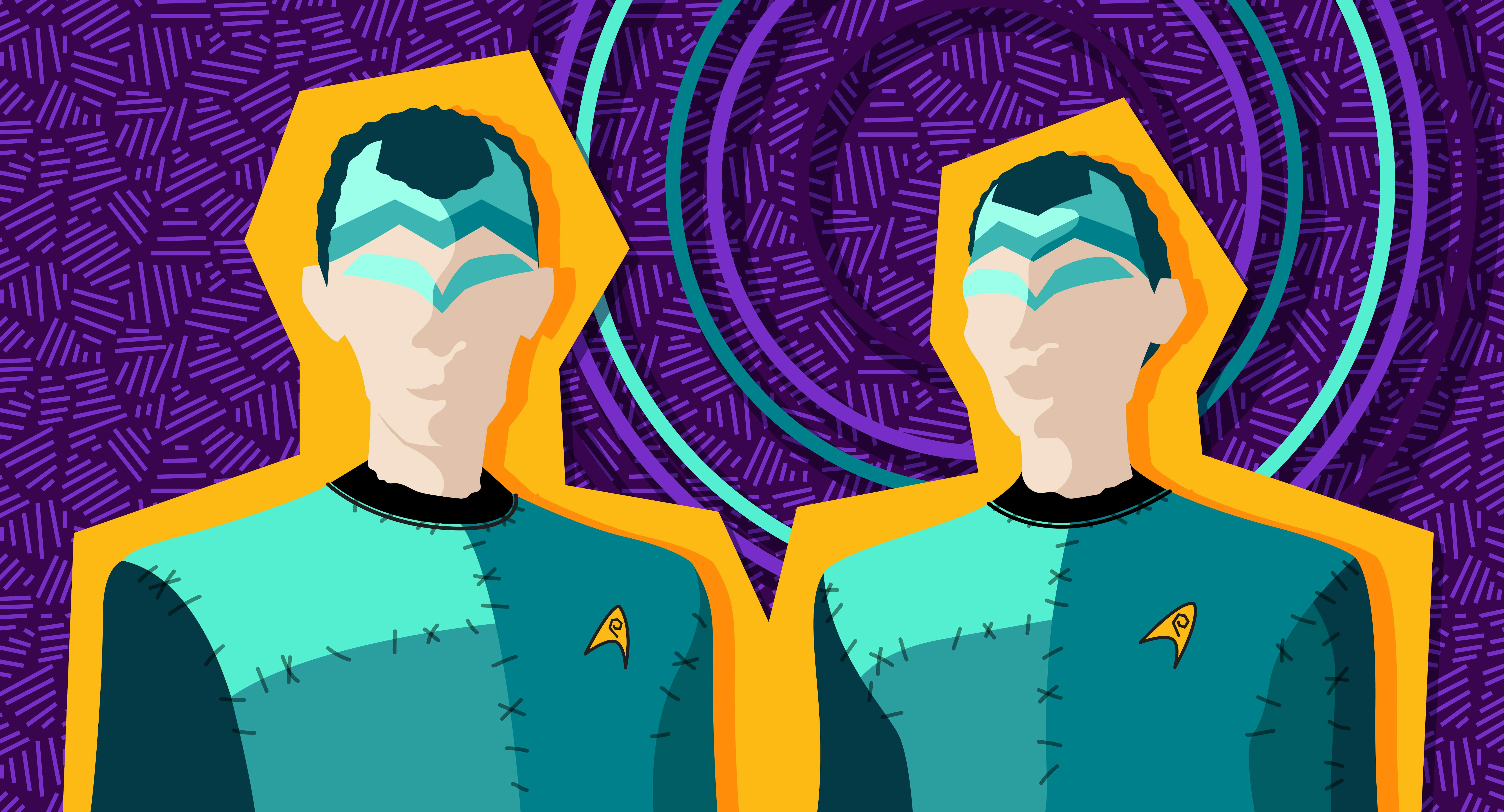 Two illustrated Enterprisians from Star Trek: Prodigy