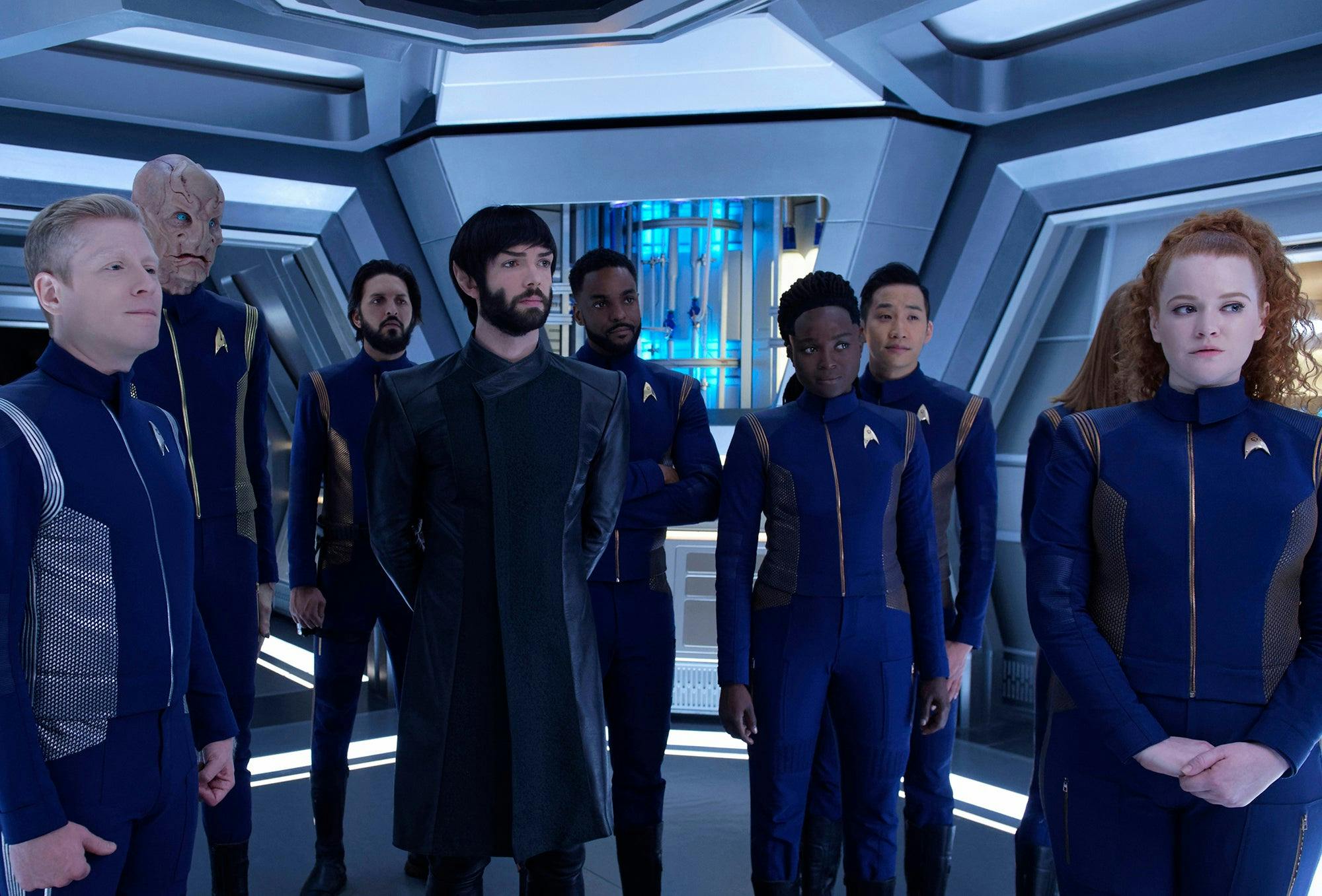 Anthony Rapp as Stamets; Doug Jones as Saru; Shazad Latif as Tyler; Ethan Peck as Spock; Ronnie Rowe as Bryce; Oyin Oladejo as Owosekun; Patrick Kwok-Choon as Rhys; Mary Wiseman as Tilly