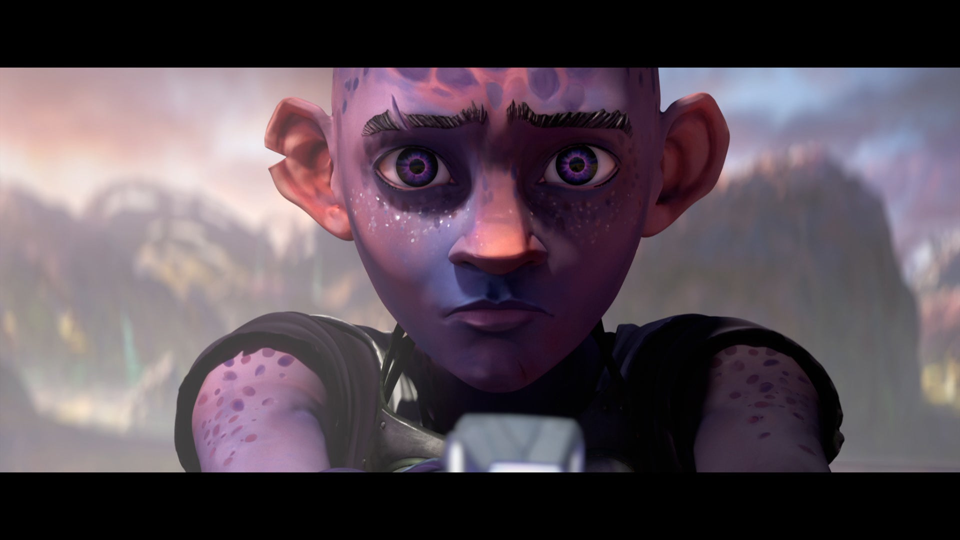 Dal anxiously aims at... something... in this clip from Star Trek: Prodigy