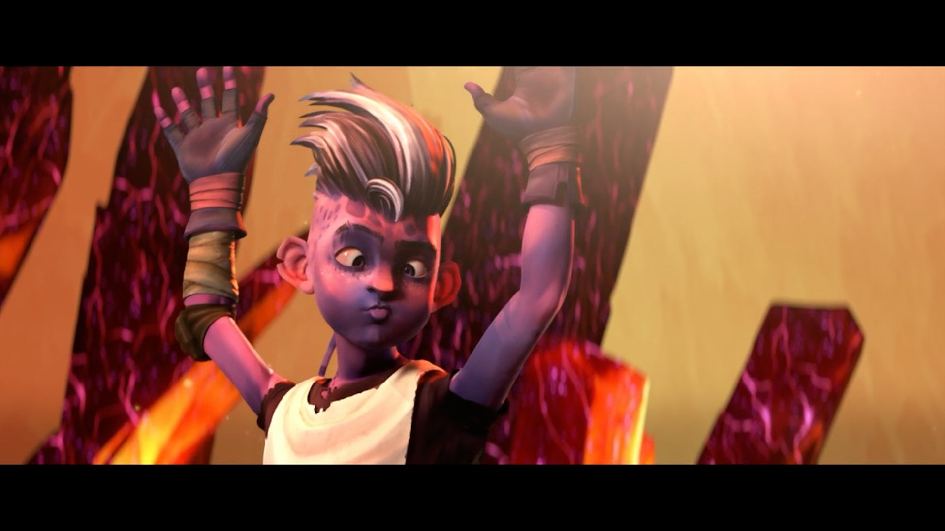 Dal attempts to communicate a plan in this still image from Star Trek: Prodigy