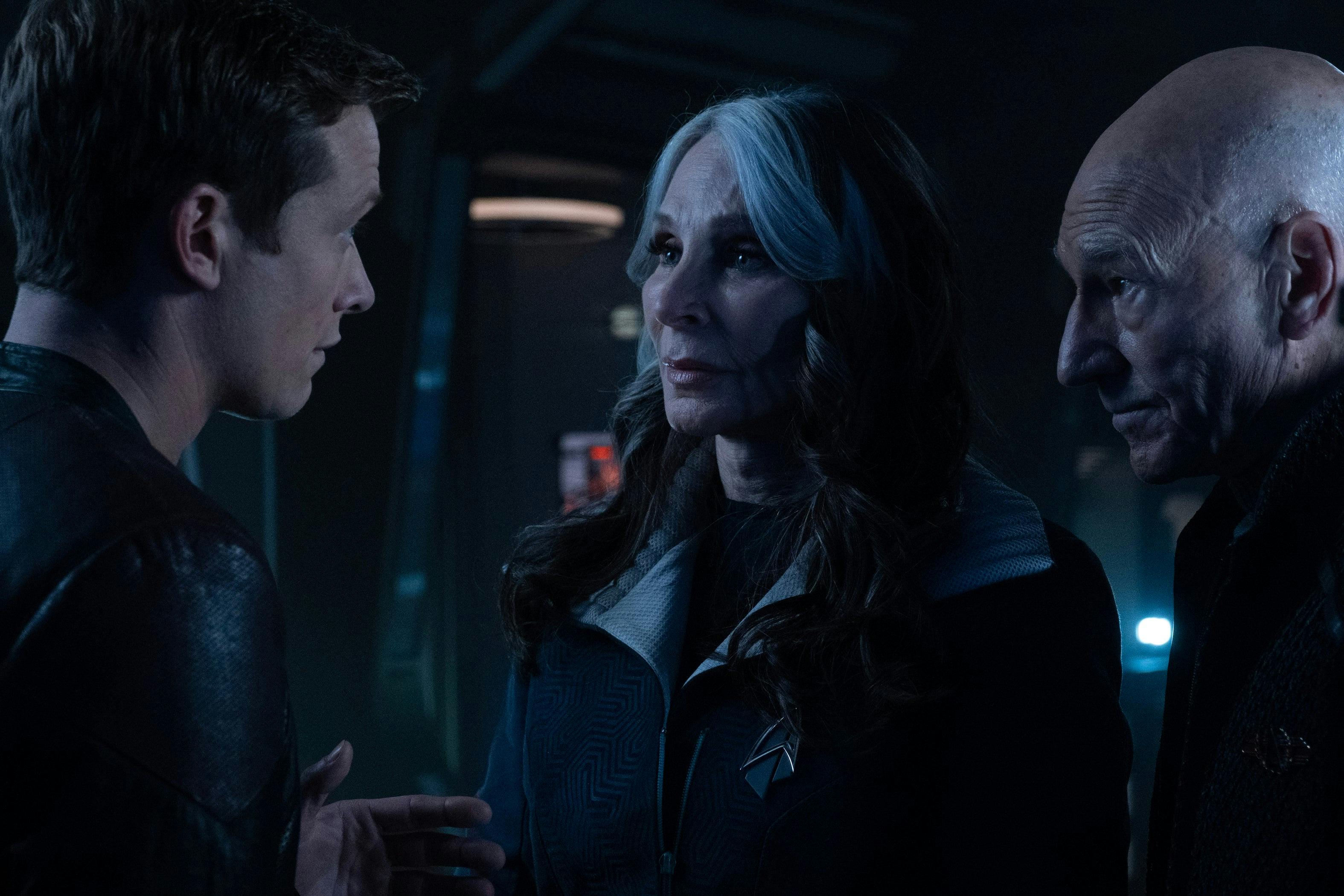Jack Crusher faces his parents Beverly Crusher and Jean-Luc Picard