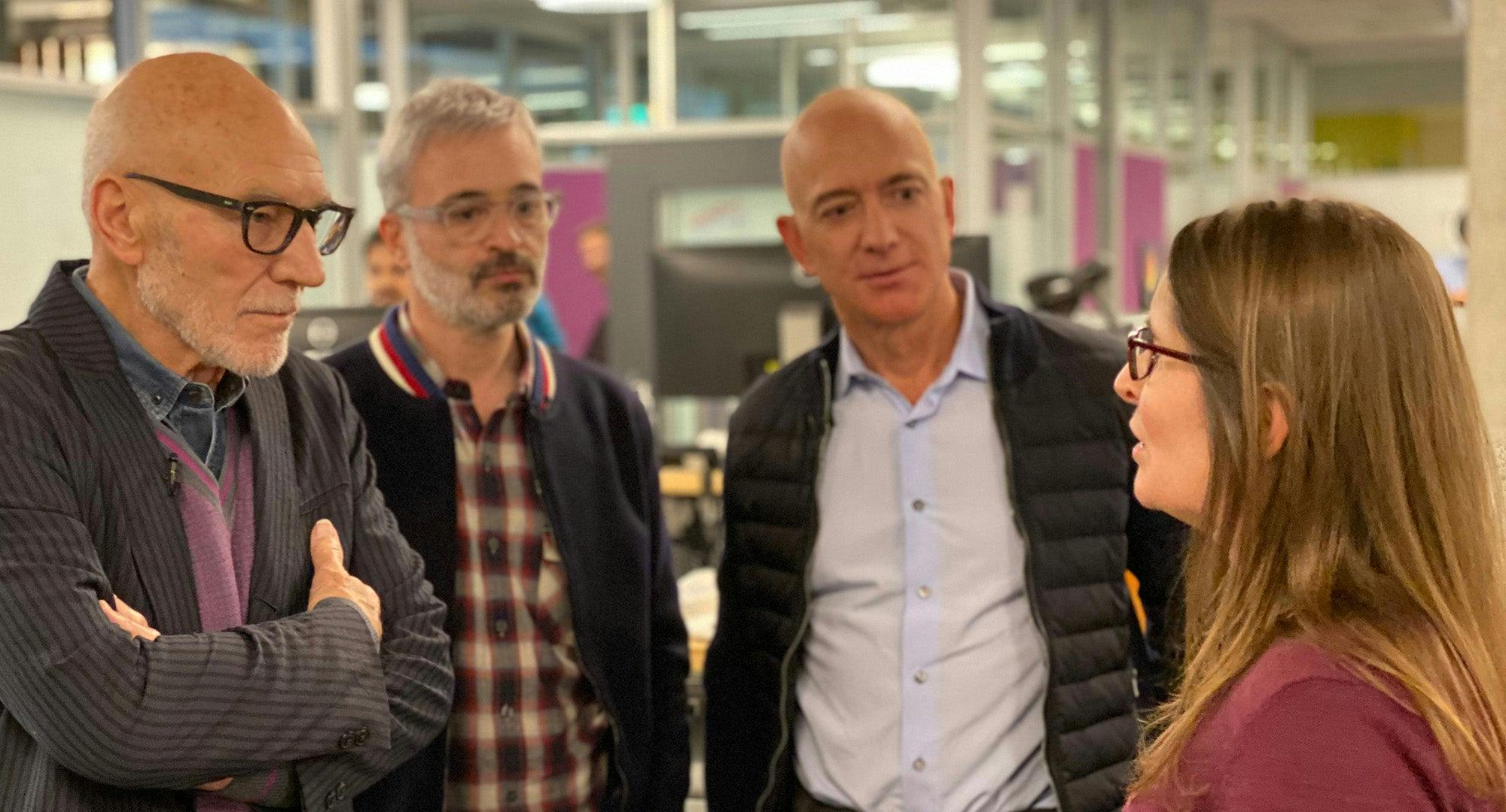 Sir Patrick Stewart, Alex Kurtzman and Jeff Bezos
