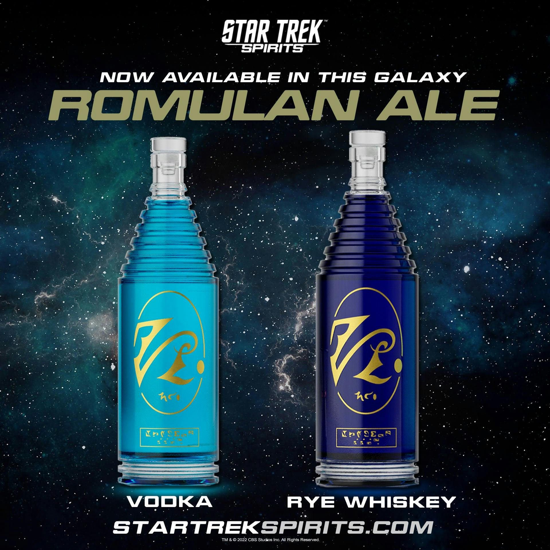 Wines That Rock's Romulan Ale - Vodka and Rye Whiskey bottles