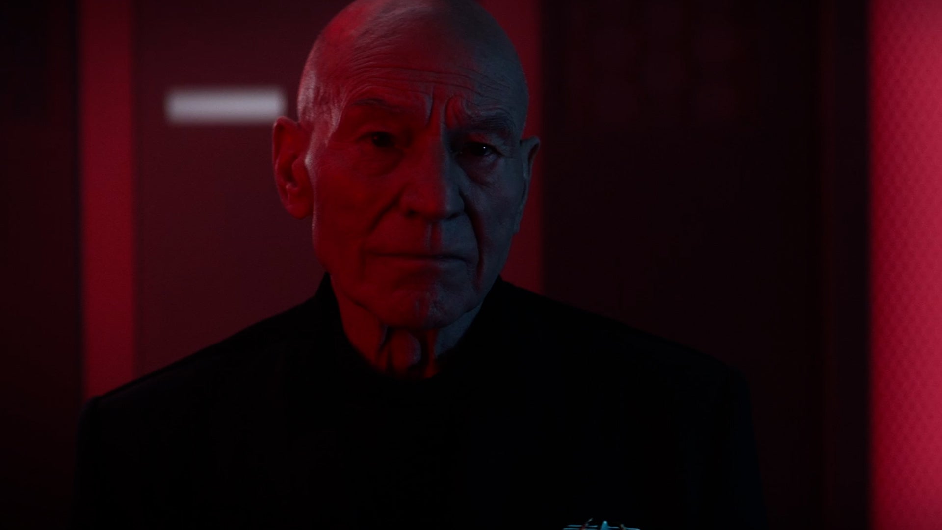 In crew's quarters, a regretful Picard looks ahead