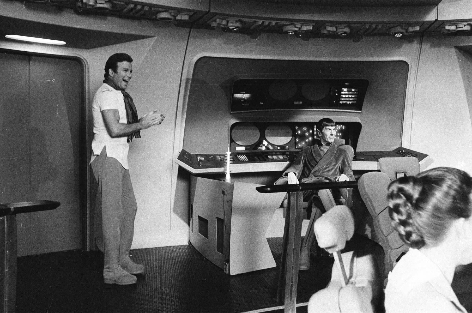 Rarely Seen BTS Photo of Star Trek: The Motion Picture - William Shatner, Leonard Nimoy