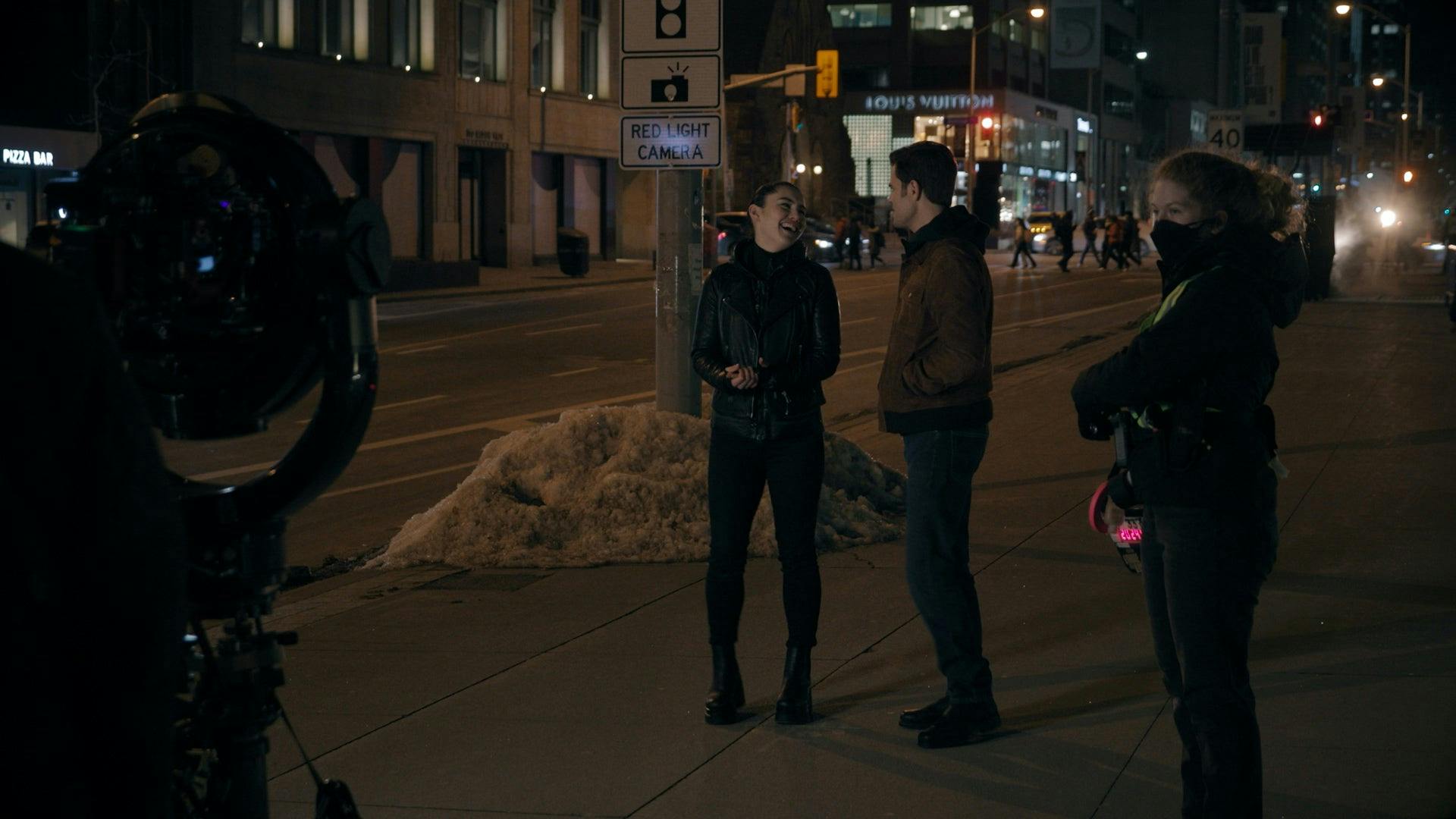 Christina Chong and Paul Wesley film 'Tomorrow and Tomorrow and Tomorrow' on location in Toronto