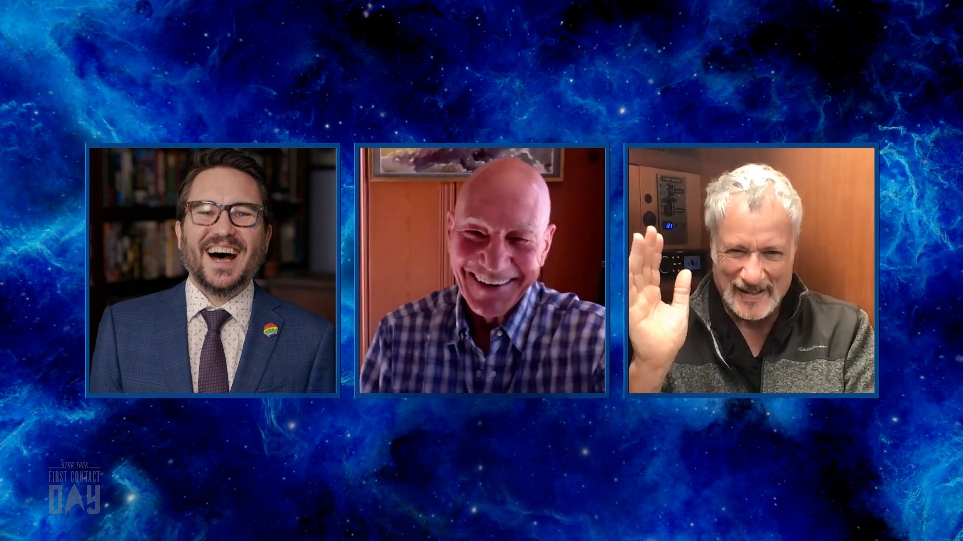 Sir Patrick Stewart and John de Lancie