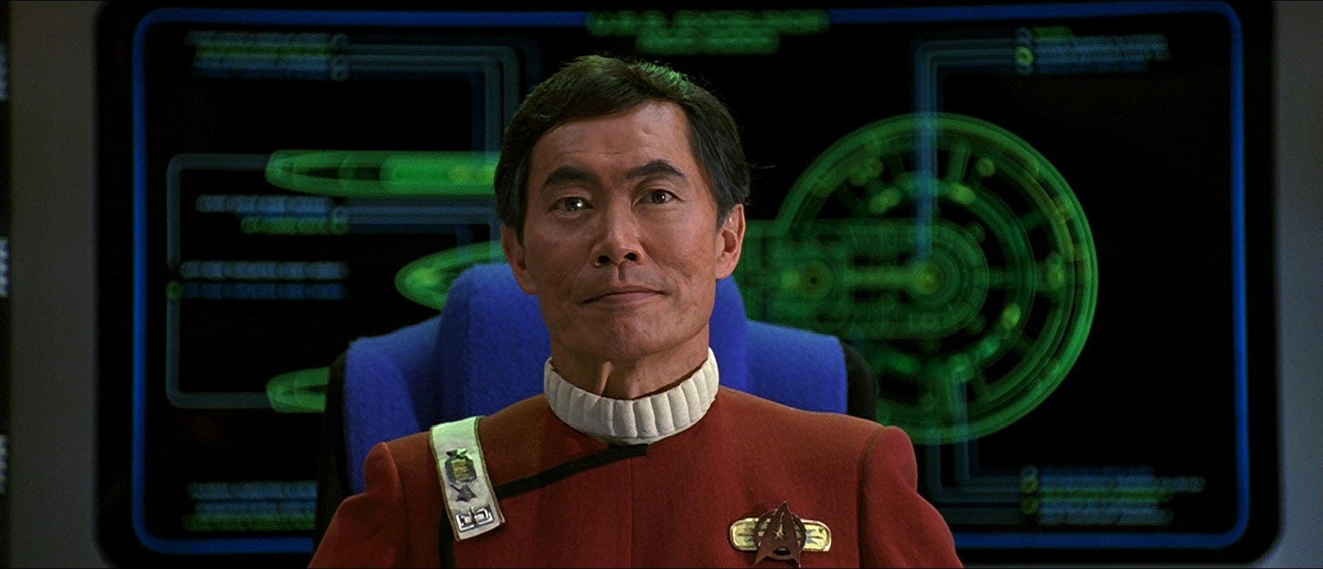 Captain Sulu commanding the U.S.S. Excelsior in The Undiscovered Country