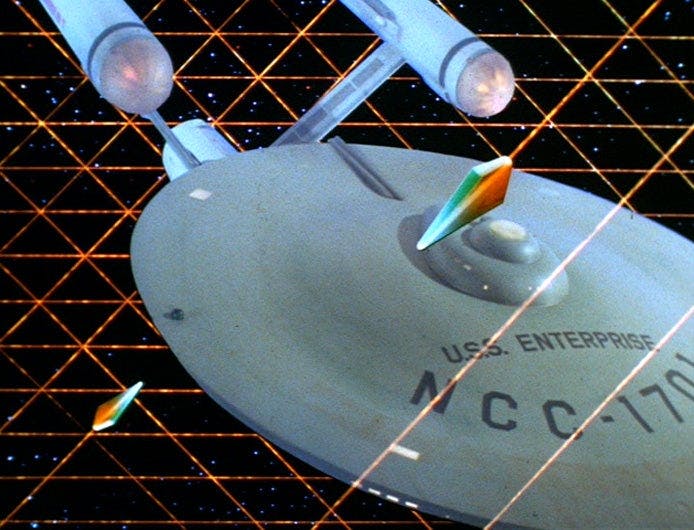Close-up of the U.S.S. Enterprise NCC-1701 in 'The Tholian Web'