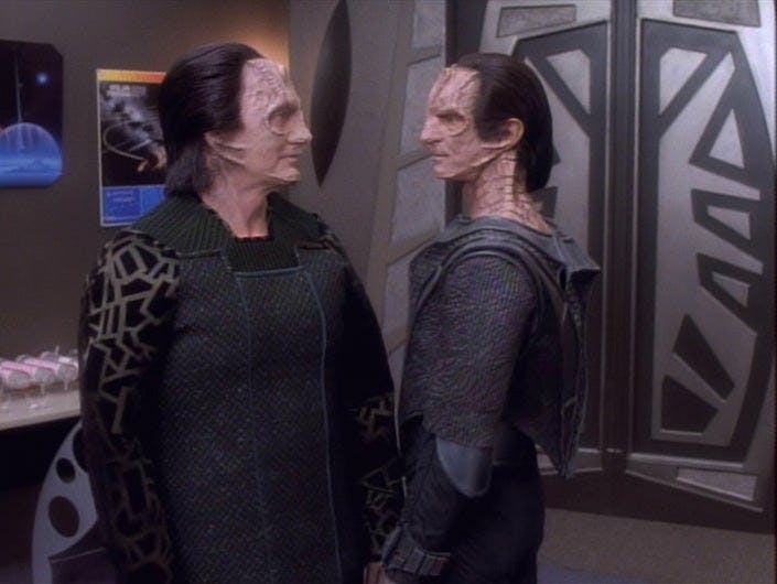 Garak and Gul Dukat face each other in Star Trek: Deep Space Nine - 'Cardassians'
