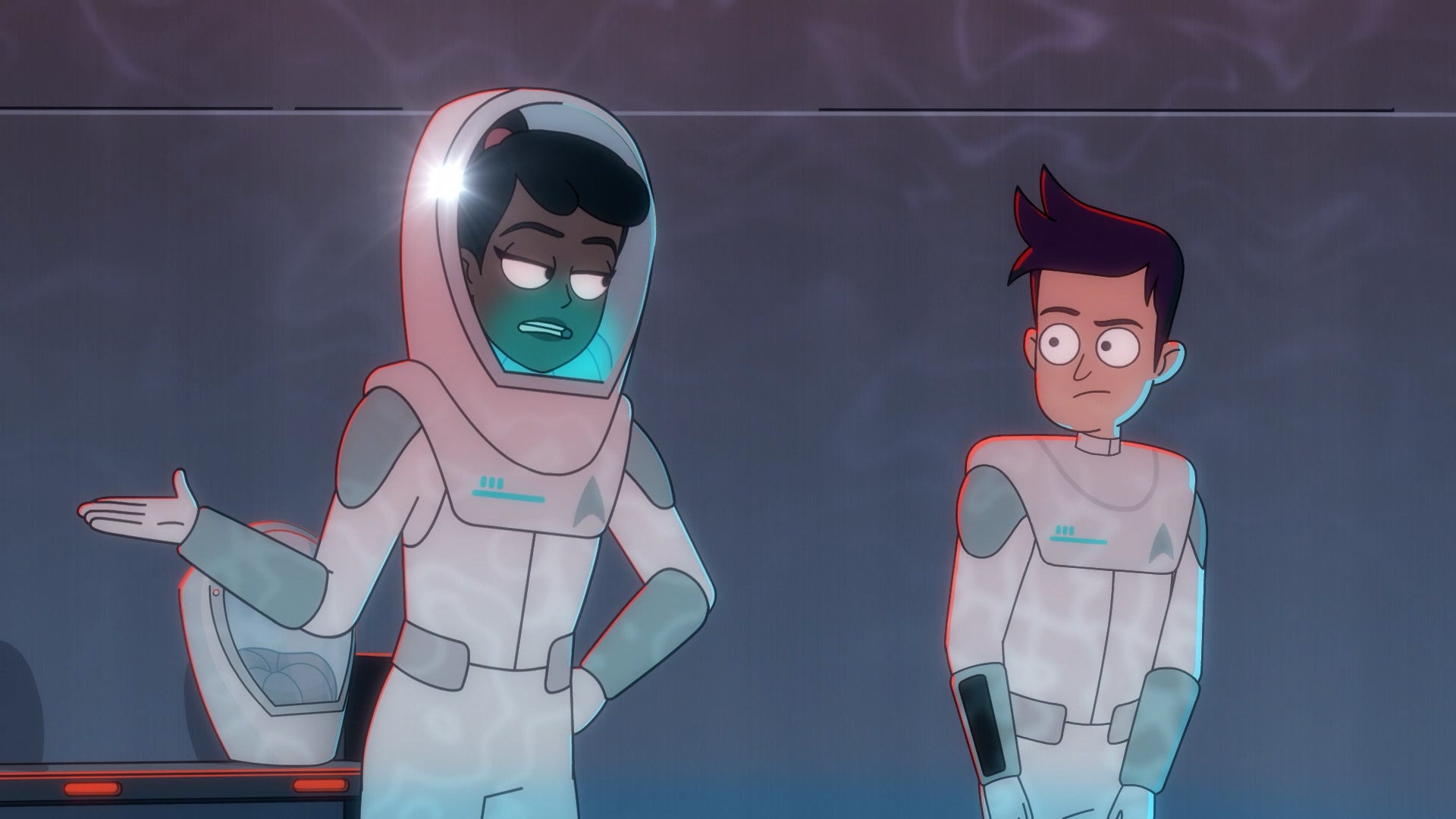 Ensigns Mariner and Boimler argue in the season two finale of Star Trek: Lower Decks