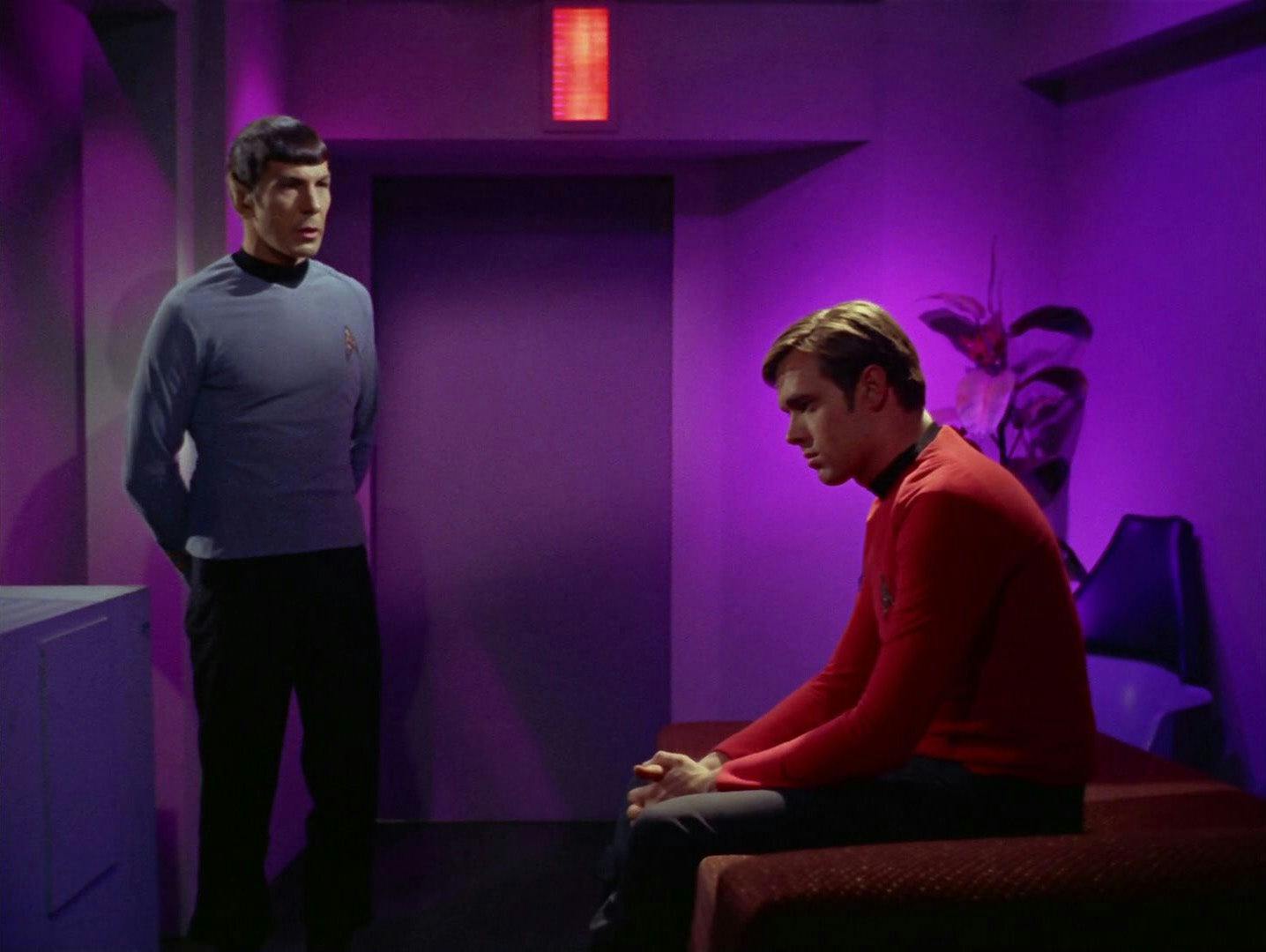 Spock counsels Ensign Garrovick on 