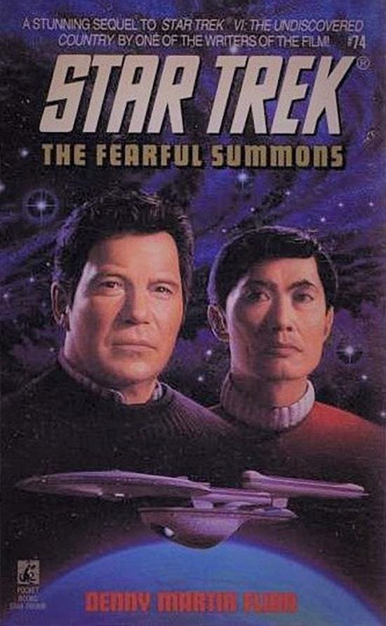 Book cover to Star Trek: The Fearful Summons featuring James Kirk and Hikaru Sulu