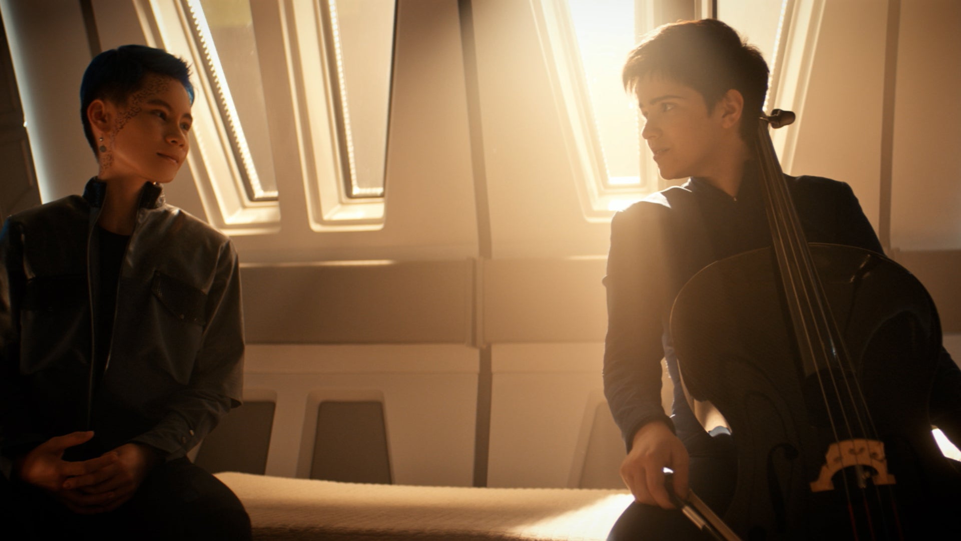 Adira and Gray play the cello