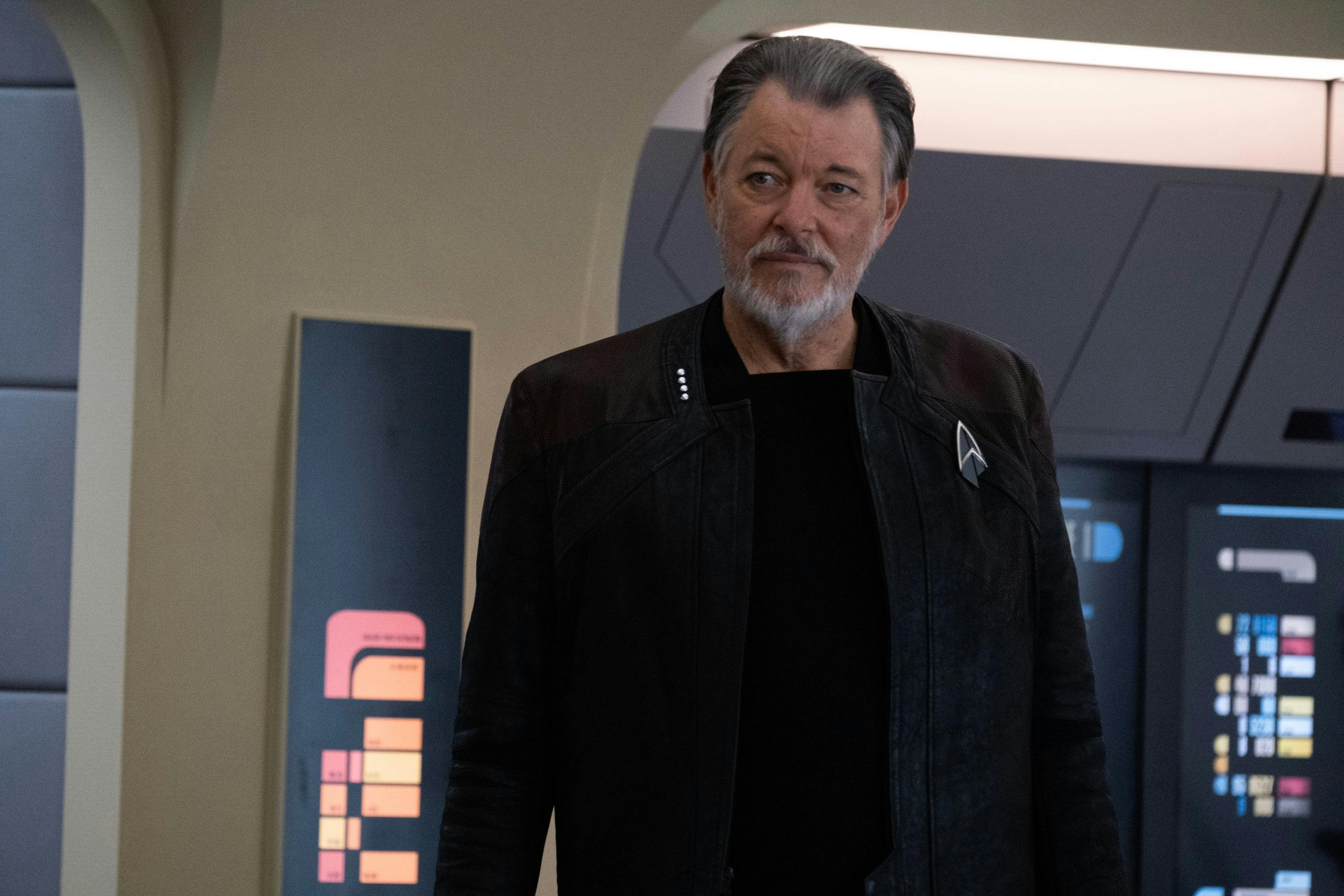 Will Riker stands aboard the reconstructed Enterprise-D in 'Vox'