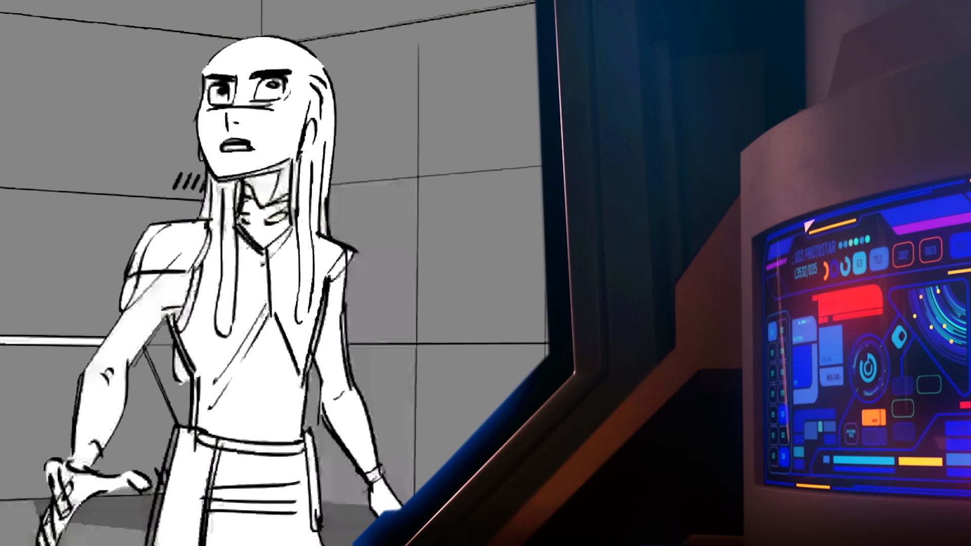 An animatic excerpt from the Star Trek: Prodigy episode "Dreamcatcher"