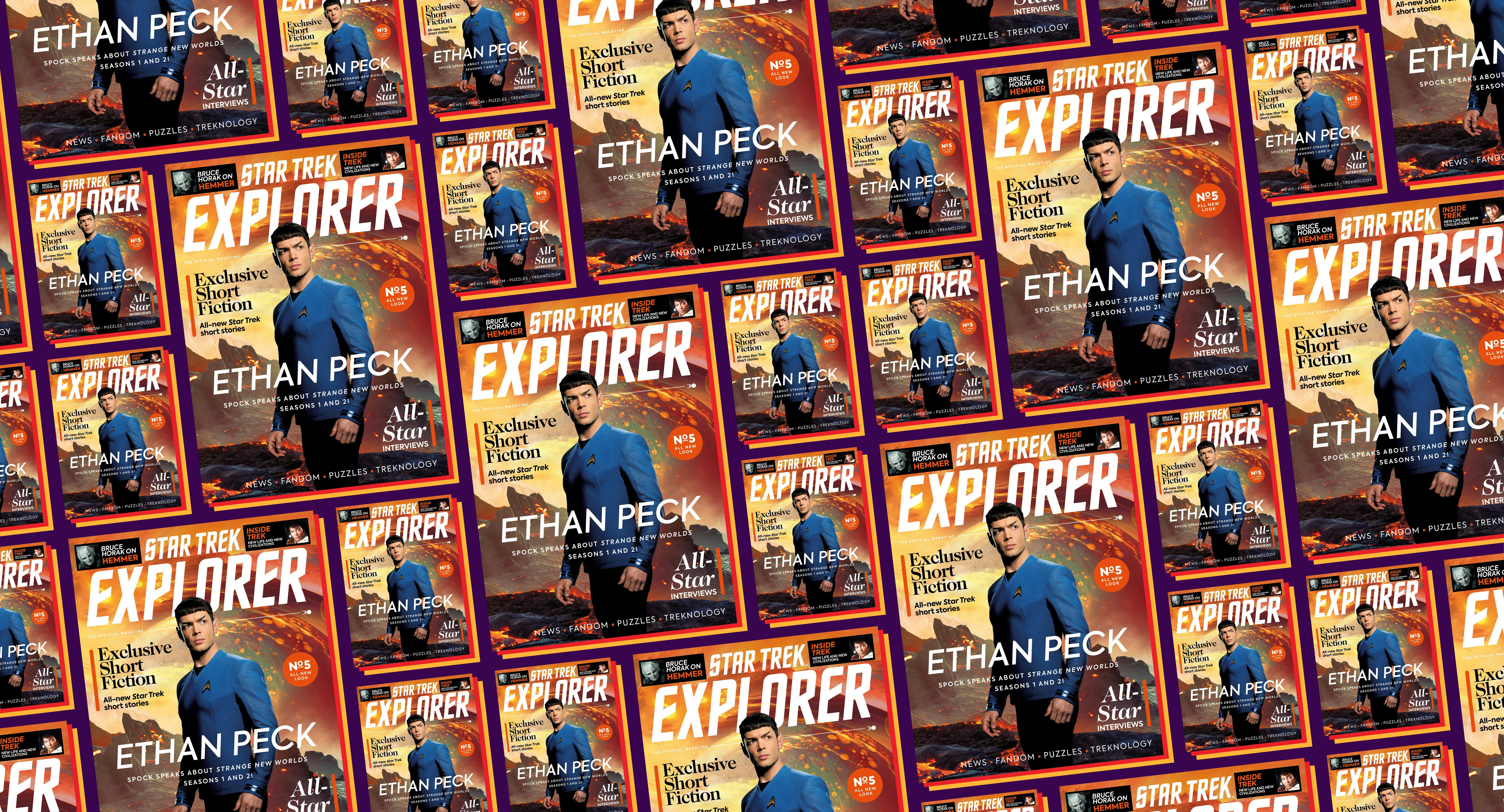 Header banner of Ethan Peck as Spock on Star Trek Explorer #5 cover