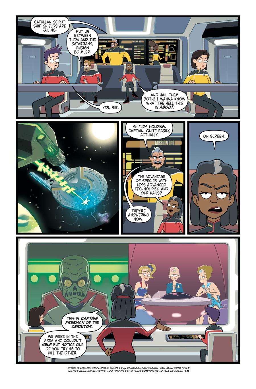 STAR TREK: LOWER DECKS #1 comic book interior art by Chris Fenoglio