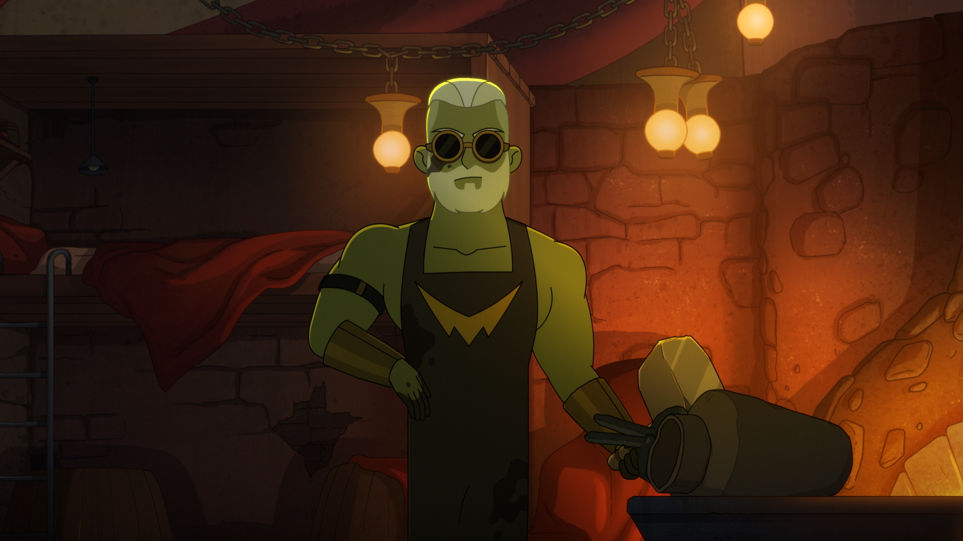 Ensign Mariner encounters the hot Orion blacksmith.