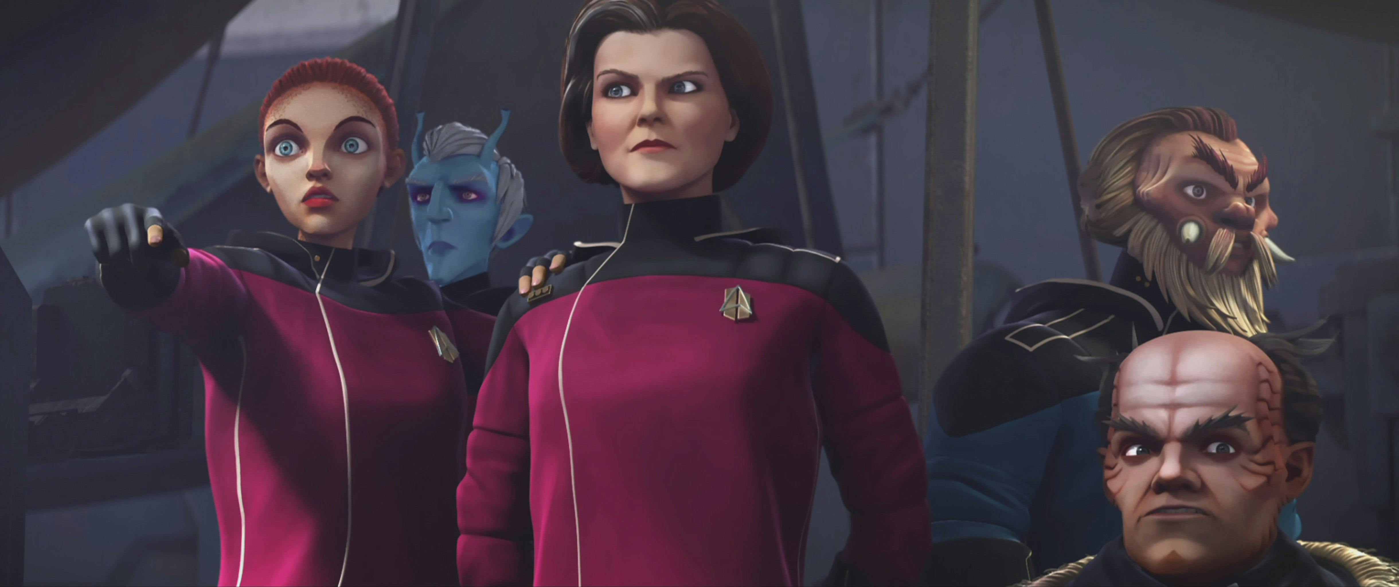 Admiral Janeway and her crew.