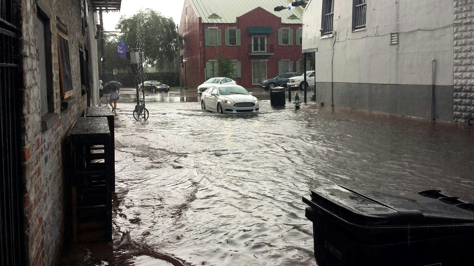 Flooding in the French Quarter in 2018