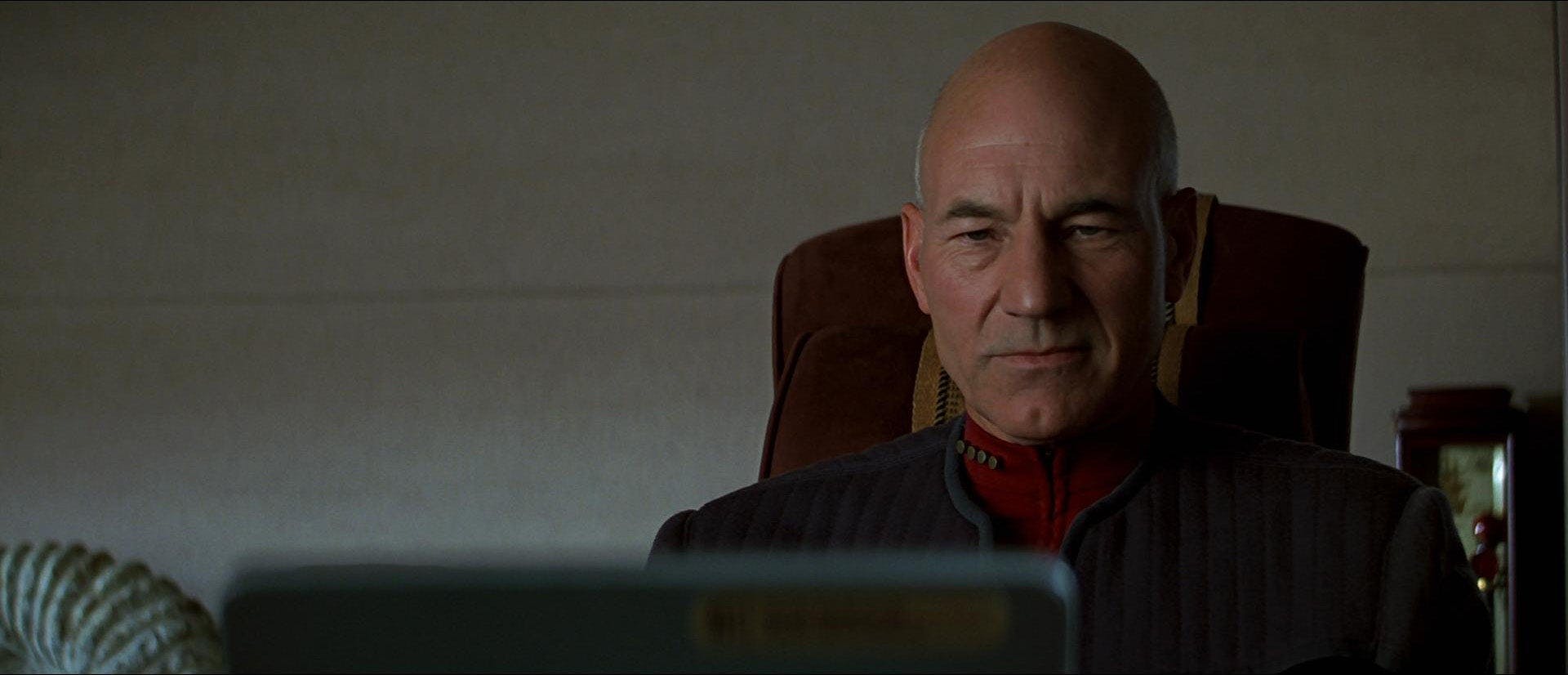 Picard receives orders to assist the fleet in Star Trek: First Contact.