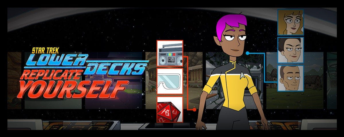 An avatar created as part of the Star Trek: Lower Decks Replicate Yourself site.