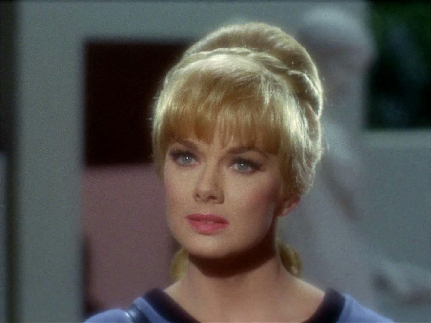 Close-up of Leslie Parrish as Lt. Carolyn Palamas in 'Who Mourns for Adonais?'