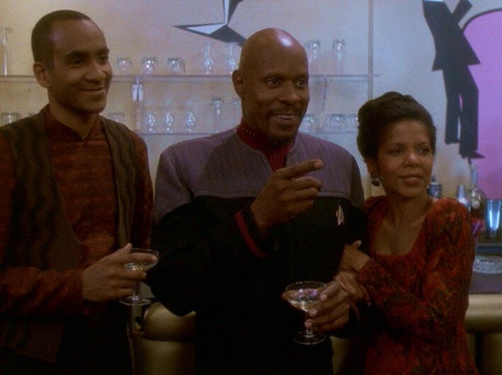 Jake Sisko, Ben, and Kassidy in the holosuite in 'What You Leave Behind'
