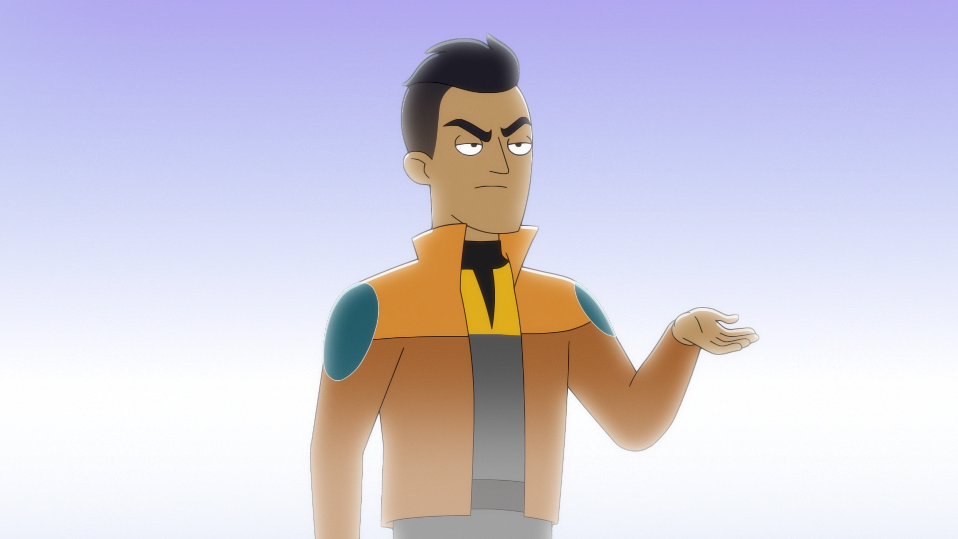 Red Rutherford challenges Rutherford in their mindscape on Star Trek: Lower Decks