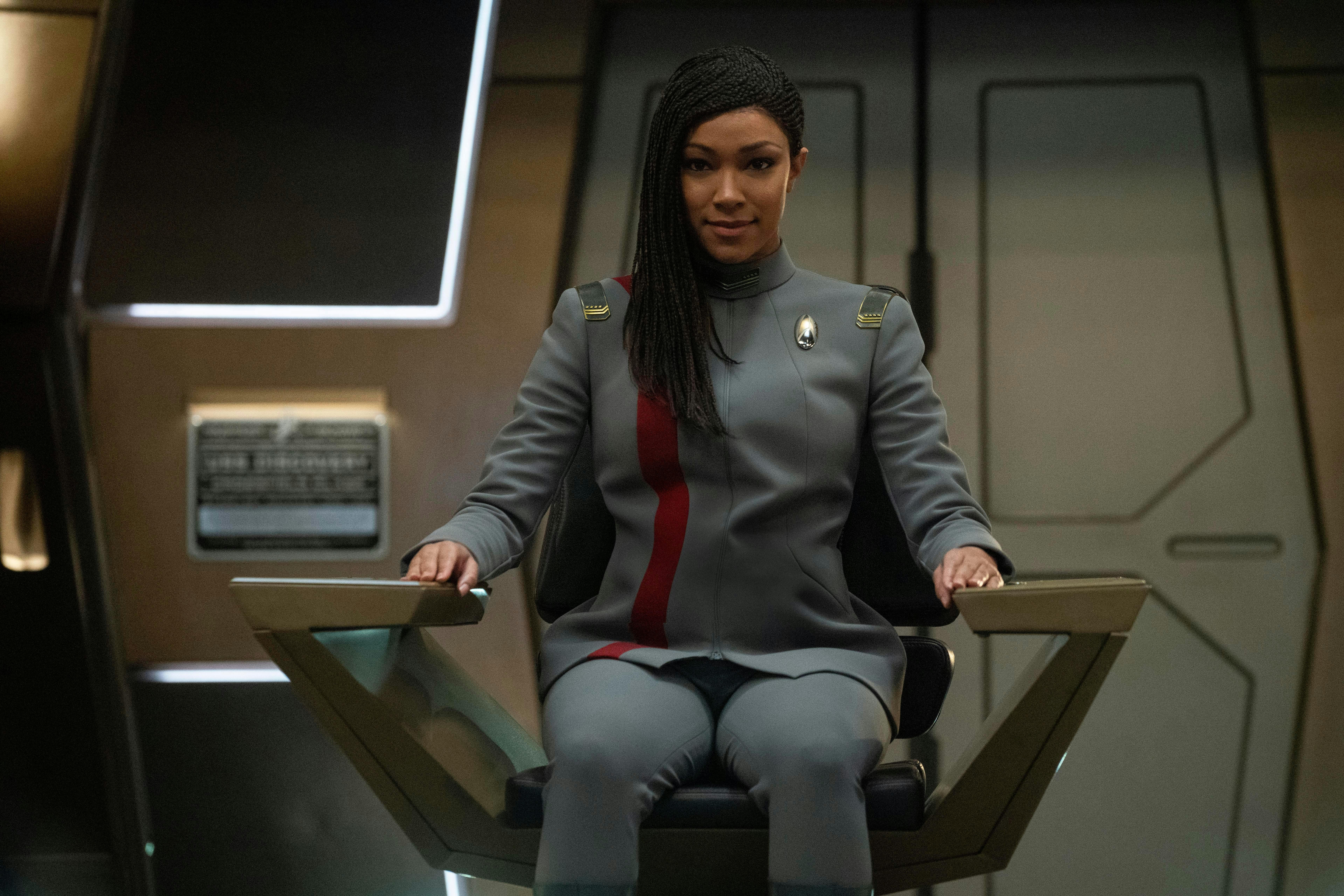 Michael Burnham takes the helm as the captain of the U.S.S. Discovery in 'The Hope That Is You, Part 2'