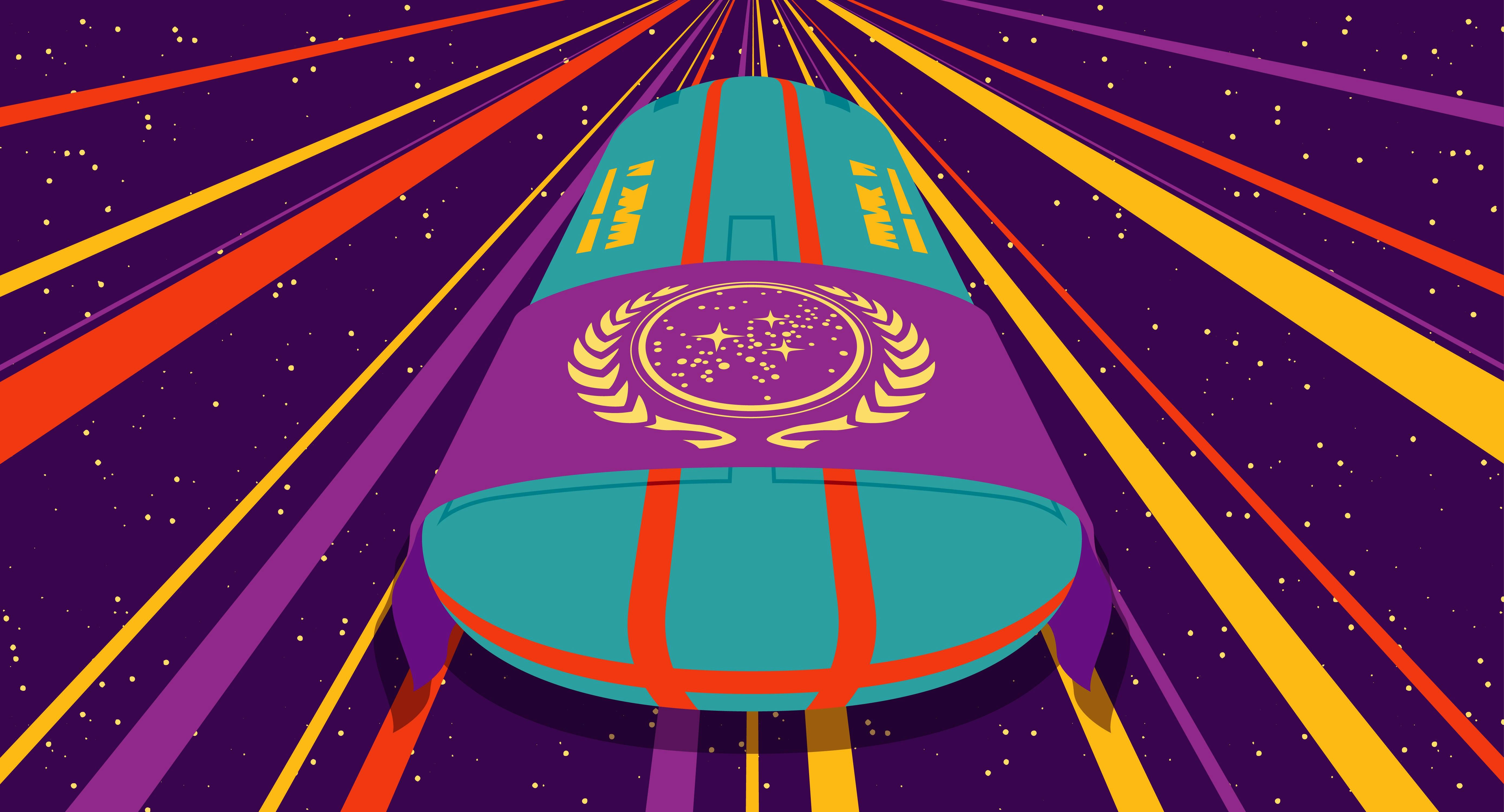 Illustrated banner of a Starfleet Federation casket