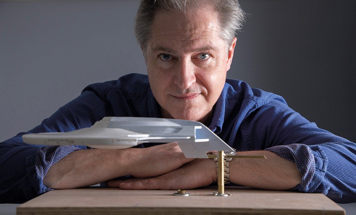 Bill Krause and one of his Star Trek models