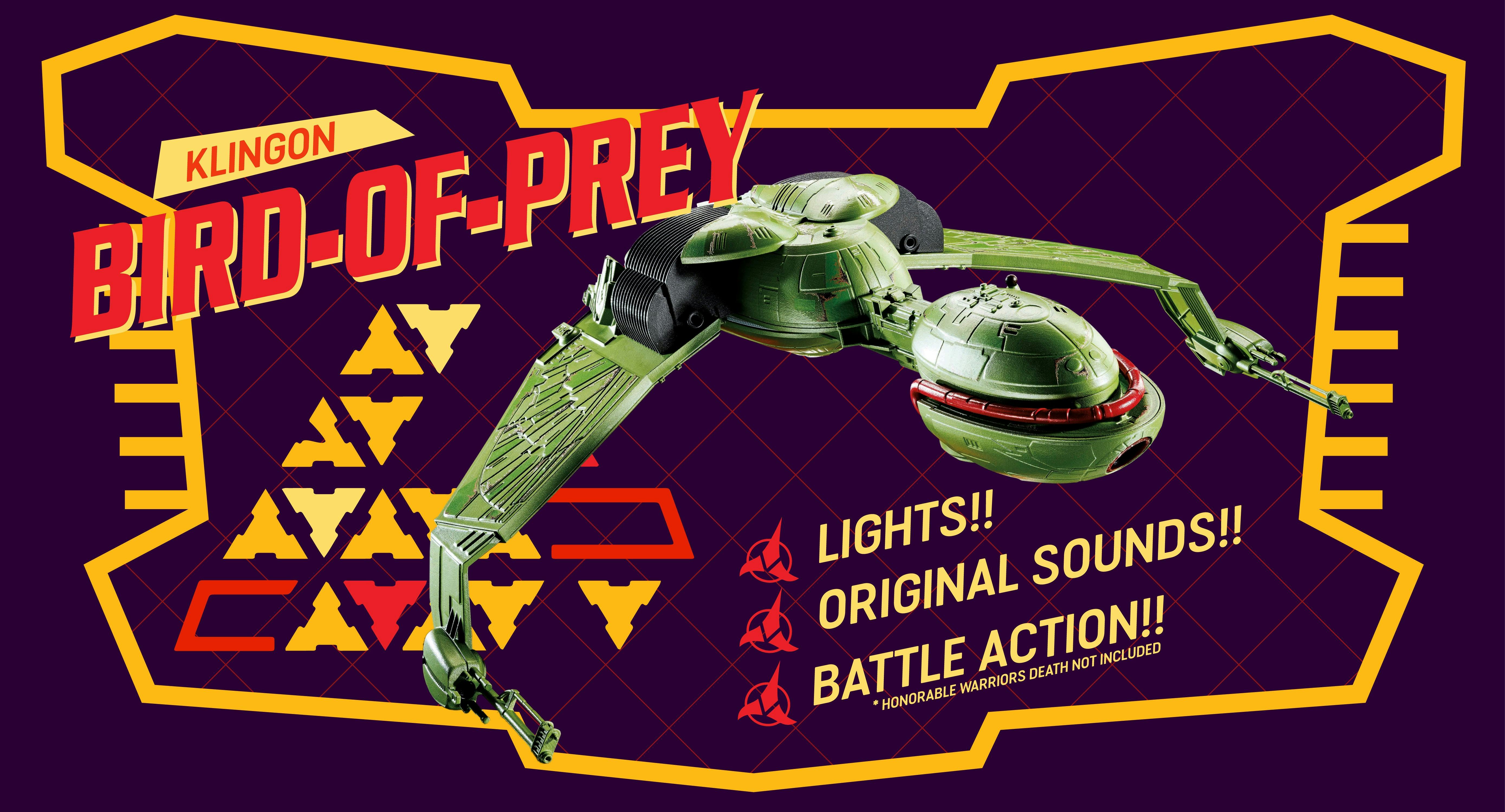 Illustrated banner featuring Playmobil Klingon Bird-of-Prey playset
