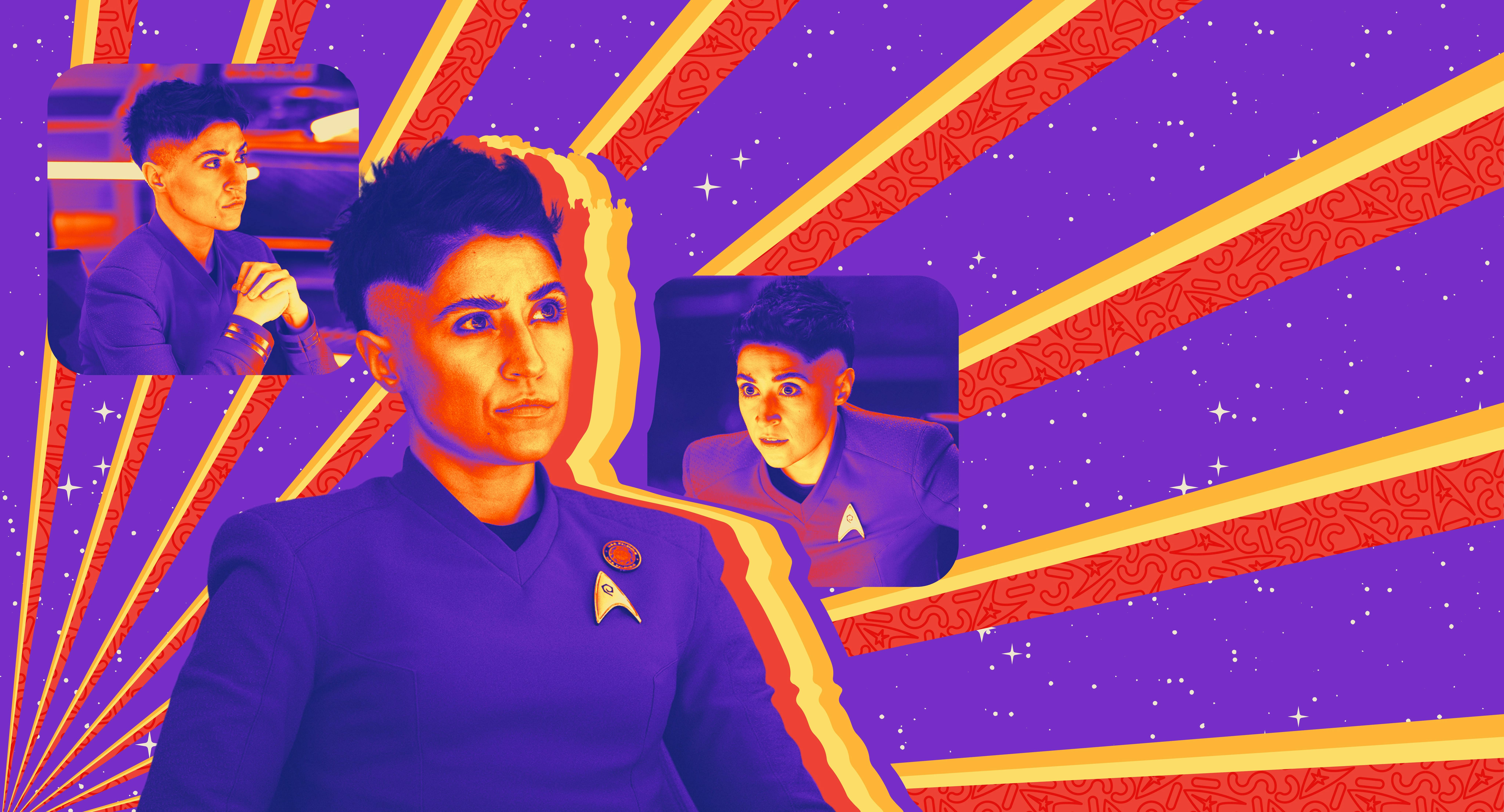 Illustrated banner for Lt. Erica Ortegas from Star Trek: Strange New Worlds