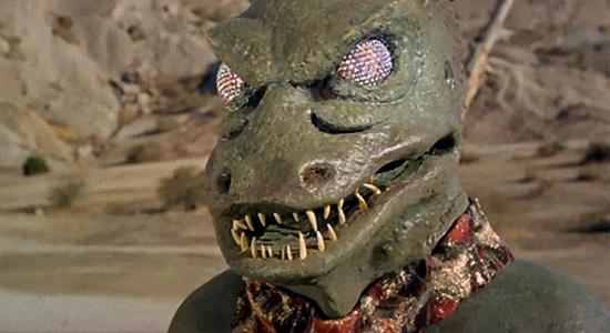 Close-up shot of the Gorn in Star Trek: The Original Series' Arena