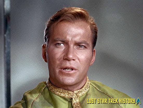 Retouched photo of James Kirk from a cut scene from 'The Menagerie, Part II'