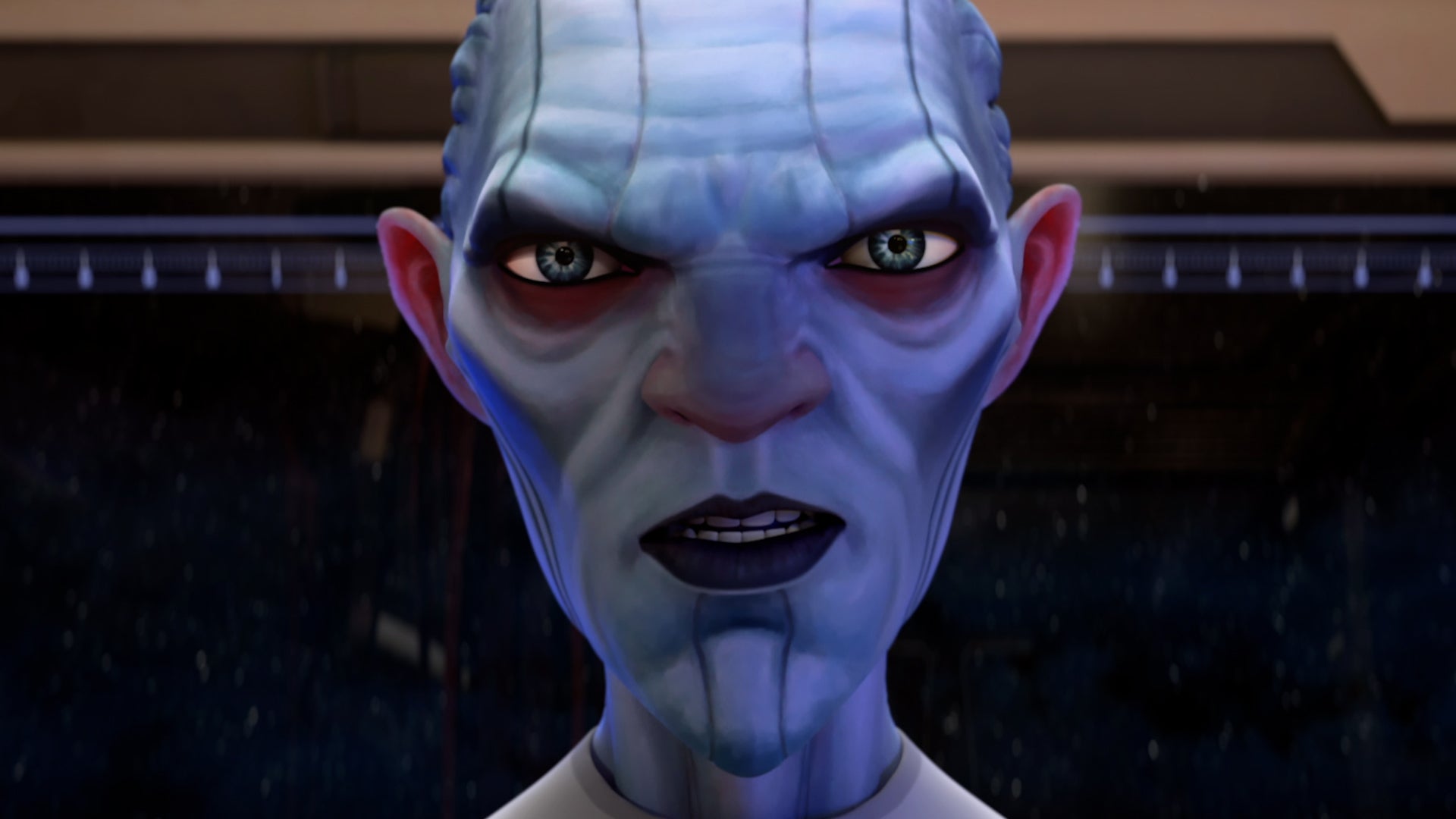 Close-up of The Diviner's face as he remembers on Star Trek: Prodigy